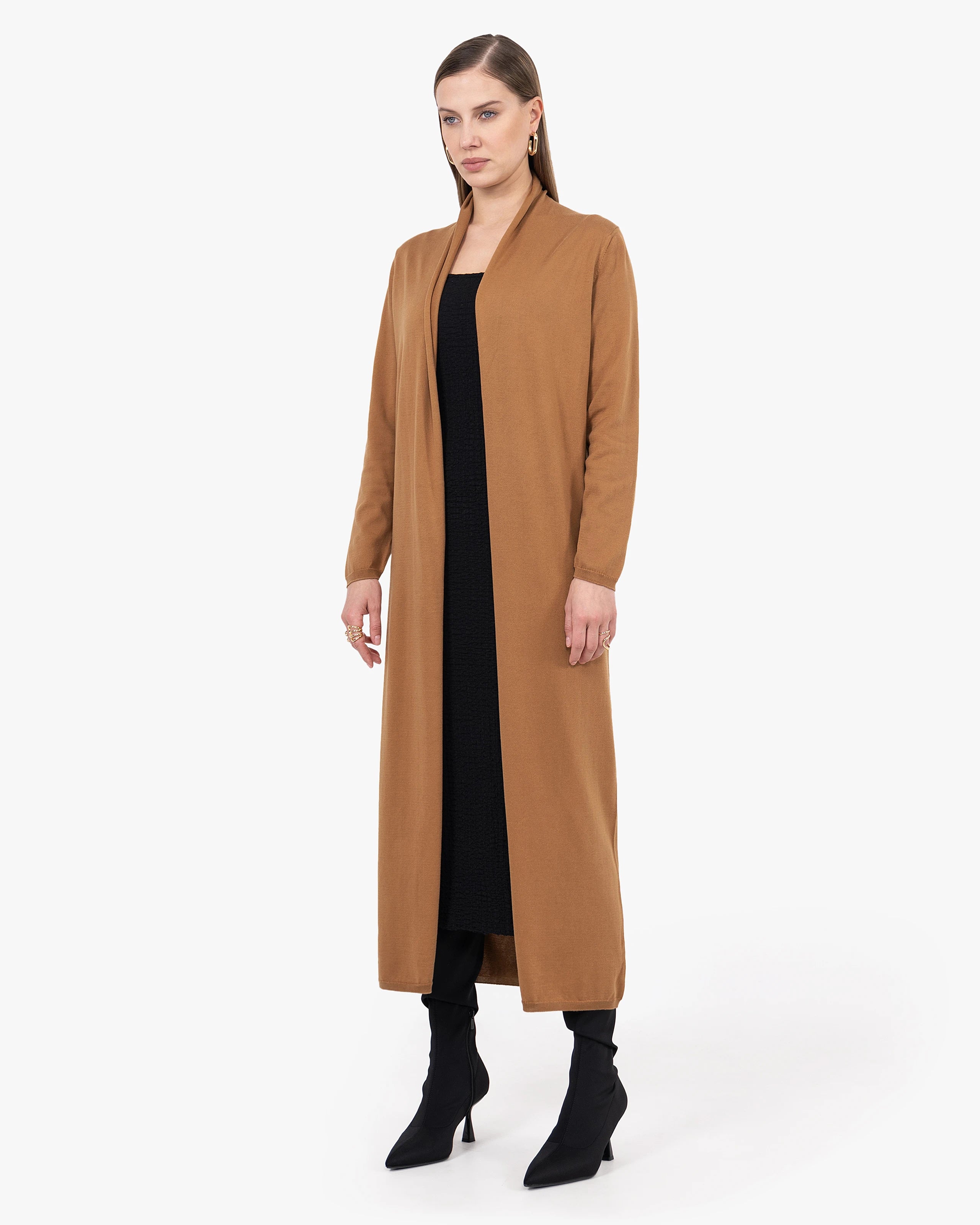 Oasi Long Cardigan - Hazelnut Cotone