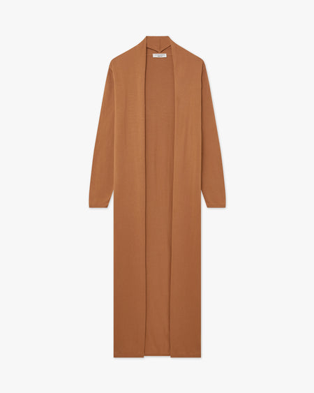Oasi Long Cardigan - Hazelnut Cotone