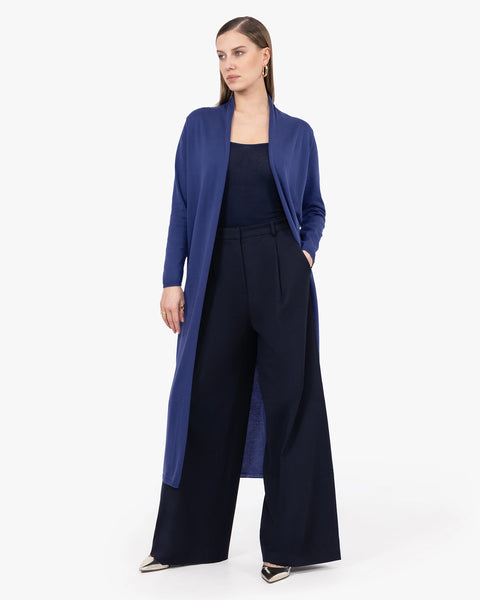 Oasi Long Cardigan - Blue Cotone