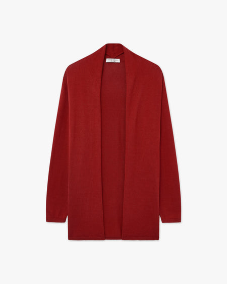 Oasi Open Cardigan - Red Cotone