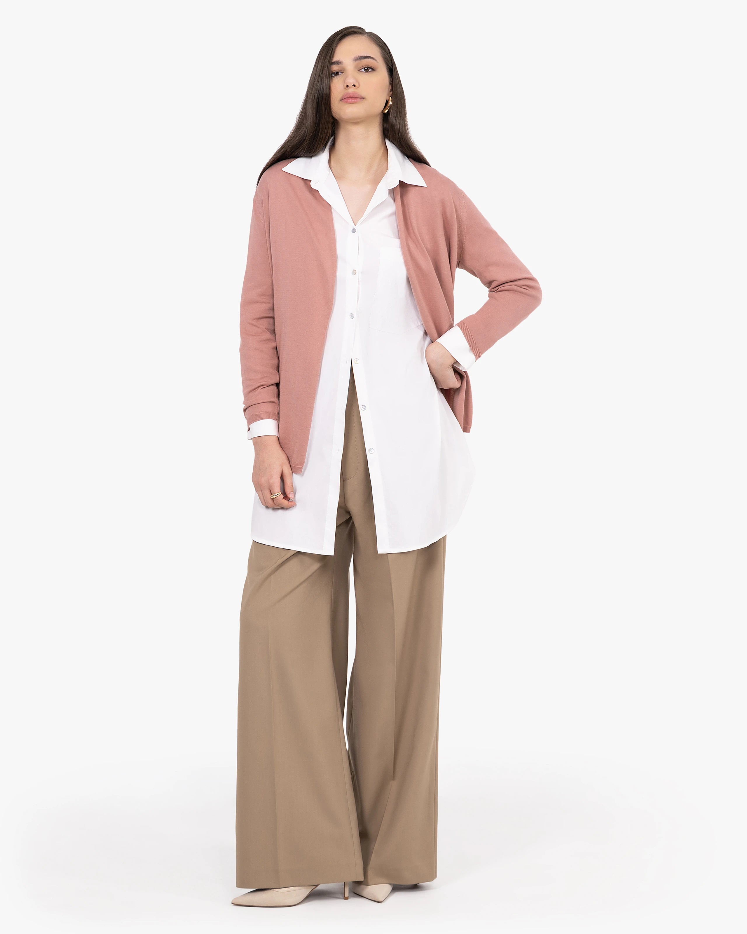 Oasi Open Cardigan - Blush Cotone