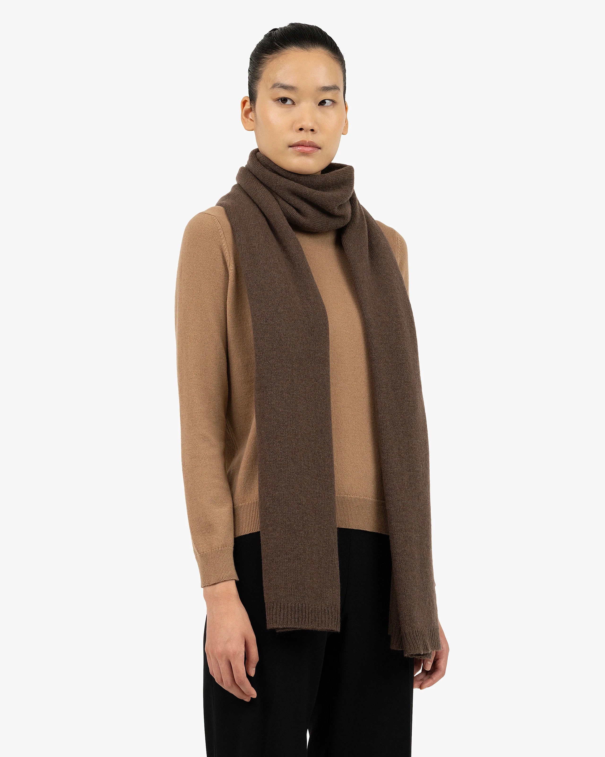 Lightness Maxi Scarf - Brown Cashmere