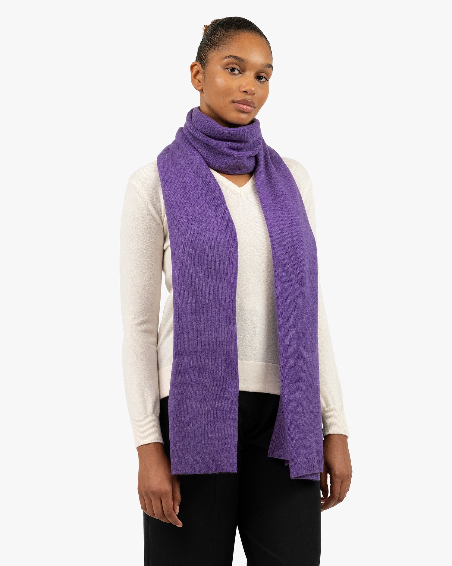 Lightness Cashmere Maxi Scarf Purple MaisonCashmere