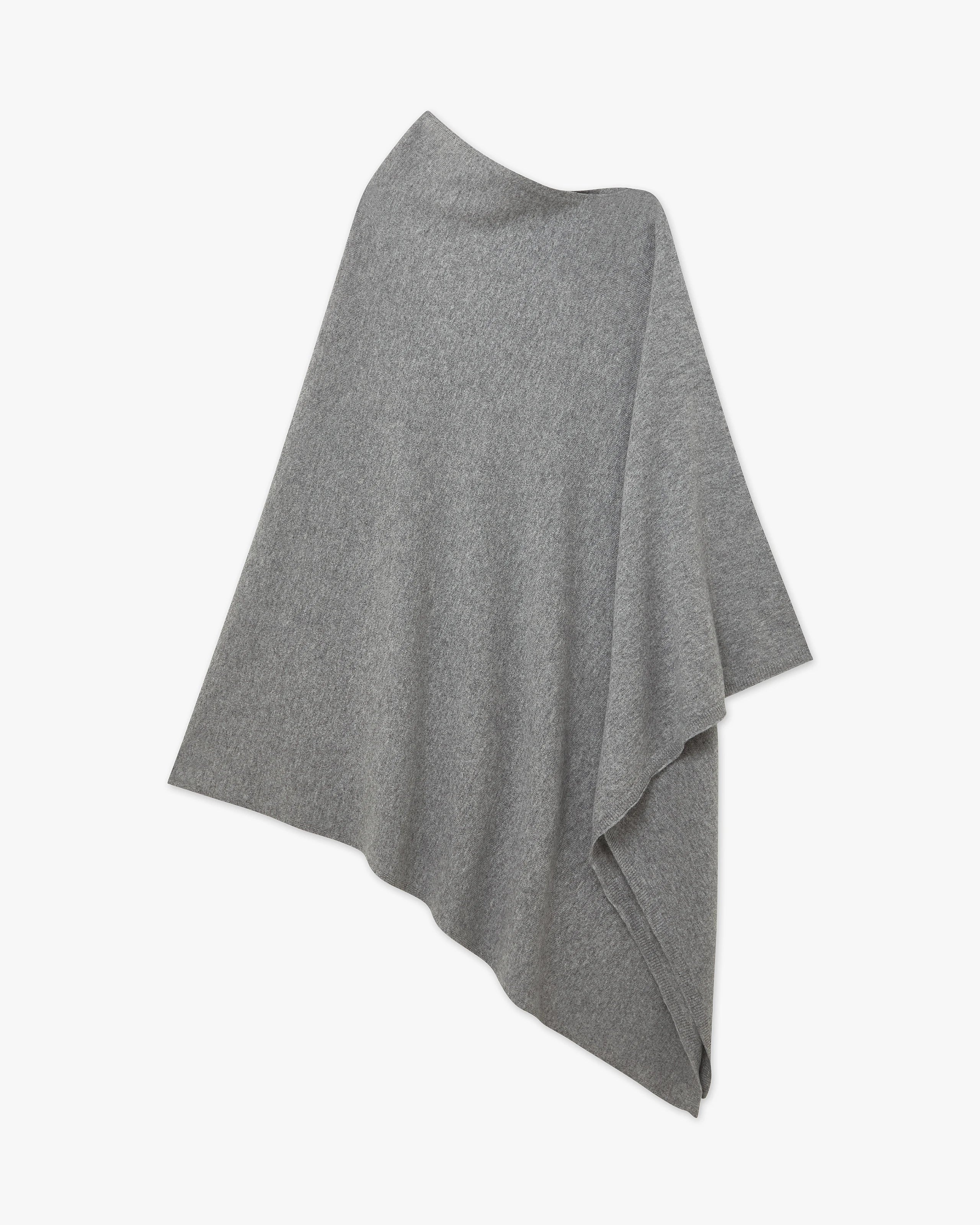 Mayfair Poncho - Medium Grey Cashmere
