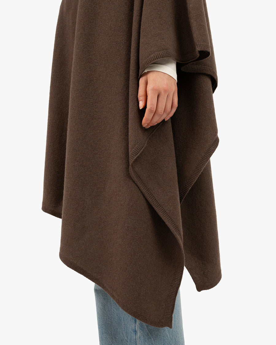 Mayfair Poncho - Brown Cashmere