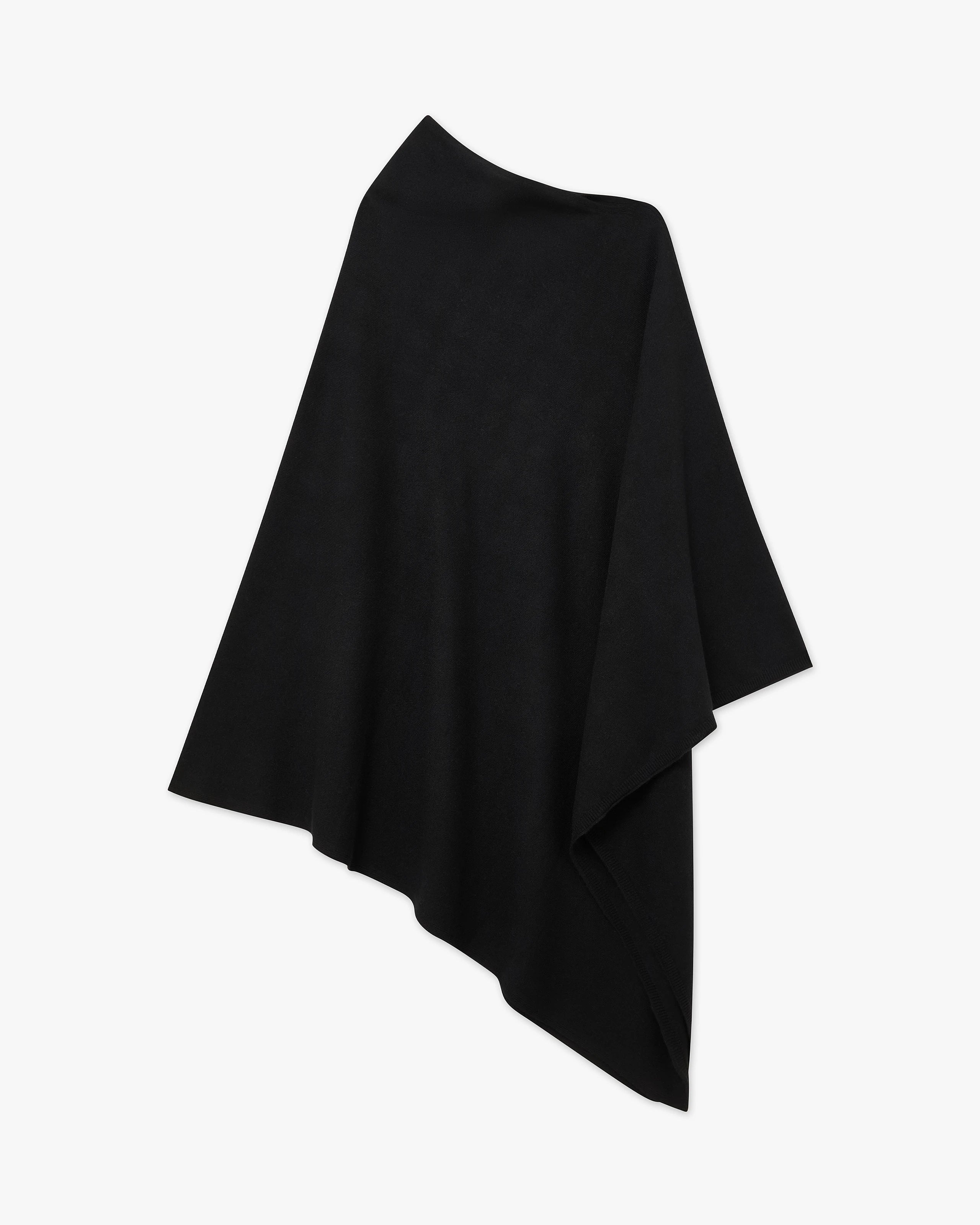 Mayfair Poncho - Black Cashmere
