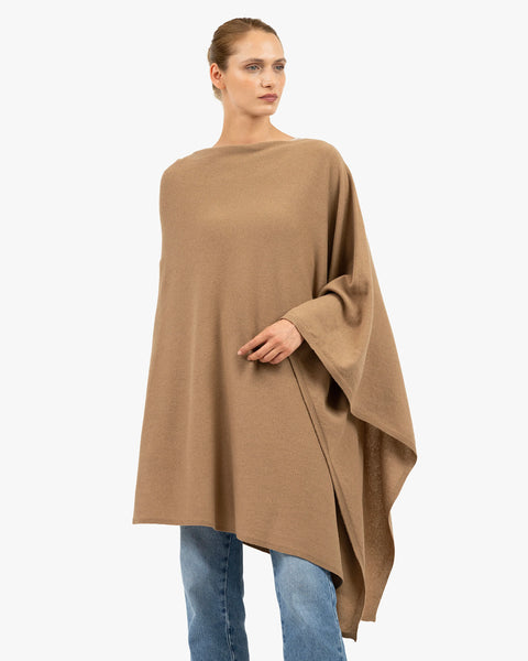 Mayfair Poncho - Camel Cashmere