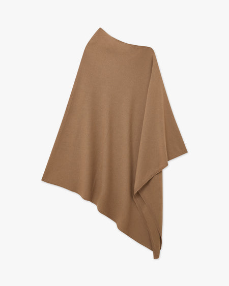 Mayfair Poncho - Camel Cashmere