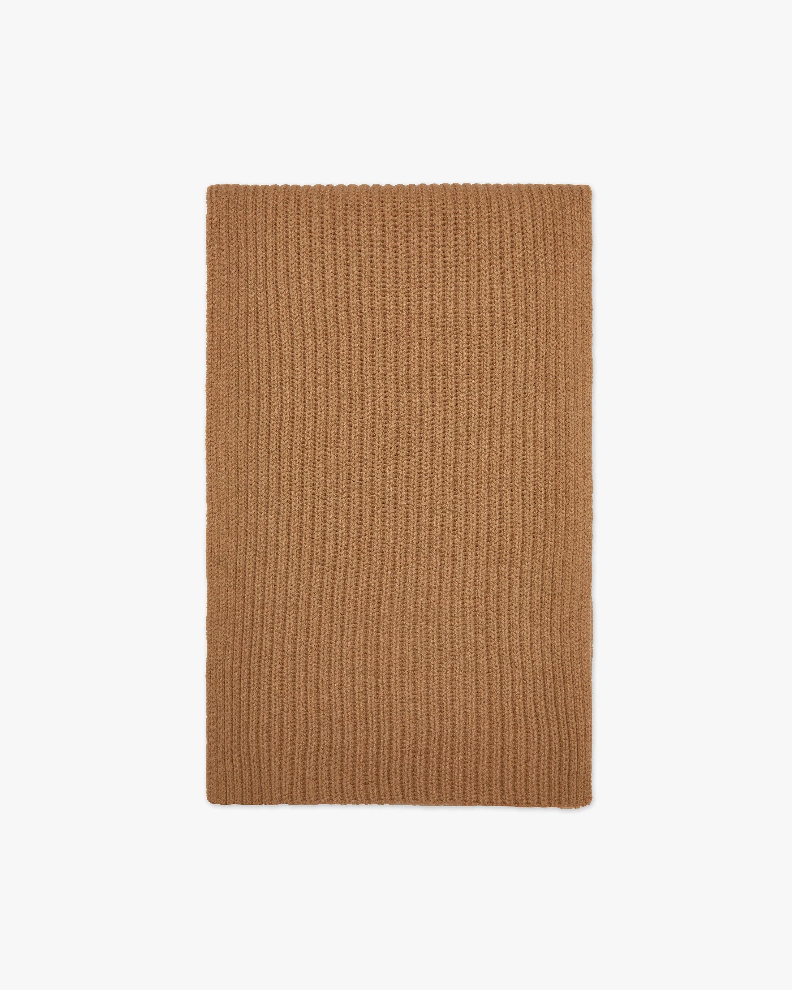 Maxi Ribbed Scarf - Camel Merino / Cashmere