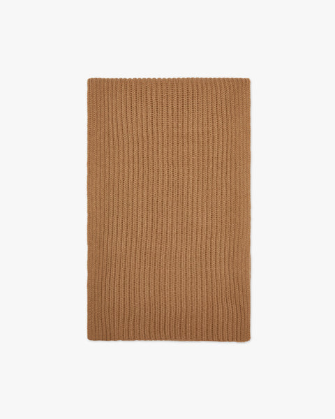 Maxi Ribbed Scarf - Camel Merino / Cashmere