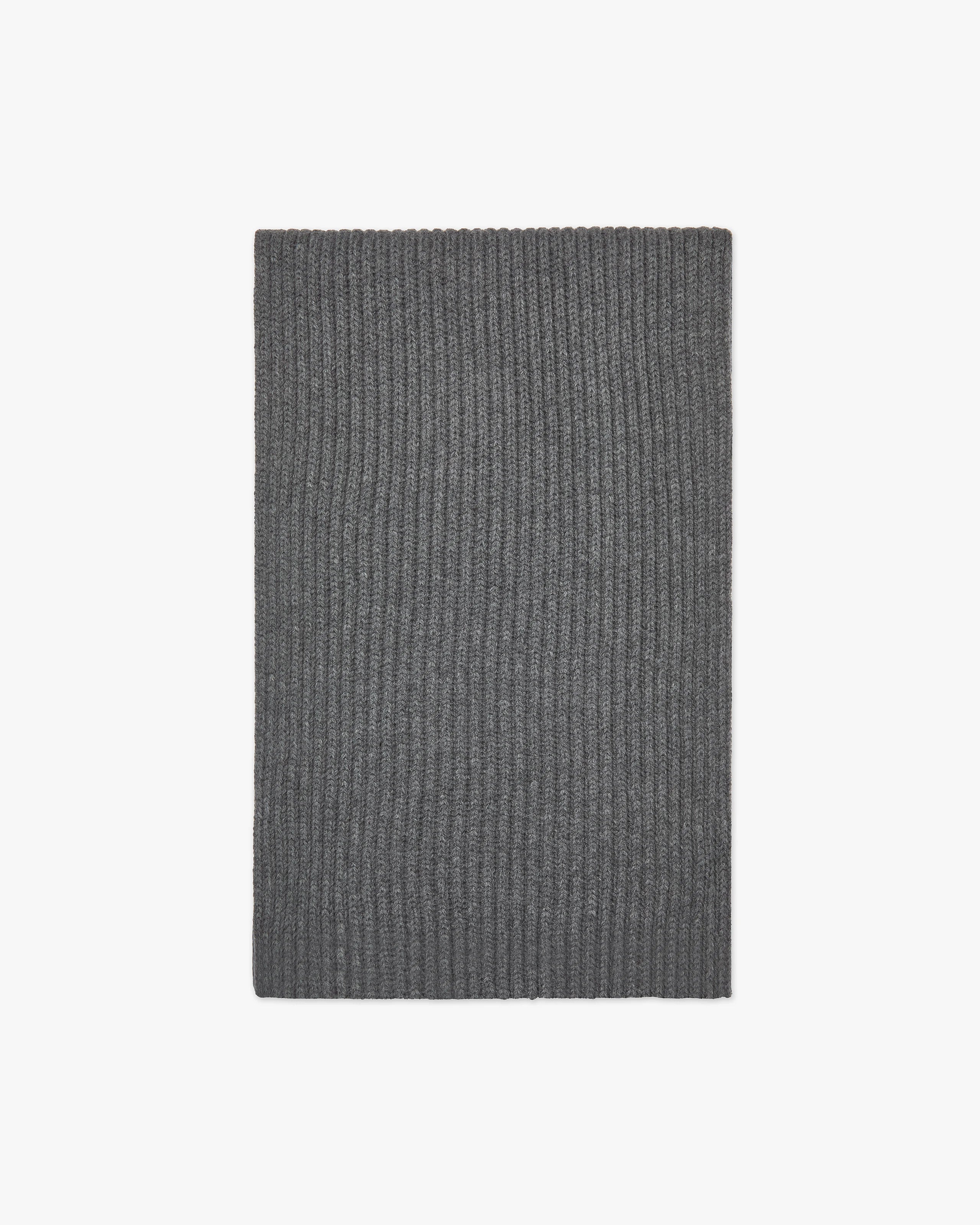Maxi Ribbed Scarf - Medium Grey Merino / Cashmere