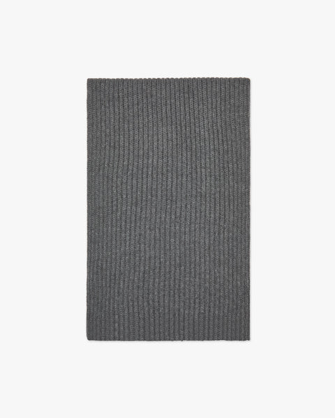 Maxi Ribbed Scarf - Medium Grey Merino / Cashmere