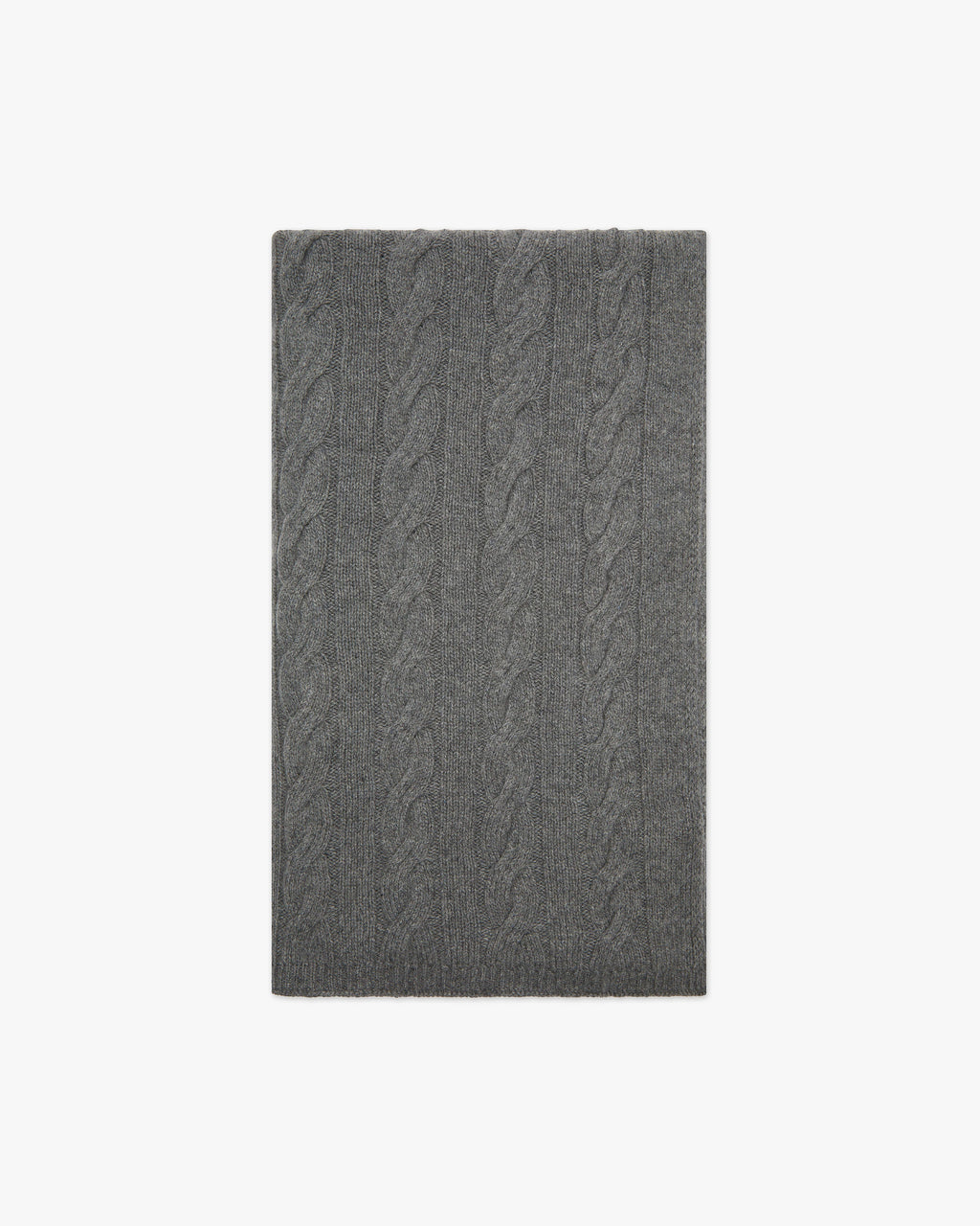Cable Knit Maxi Scarf - Grey Cashmere