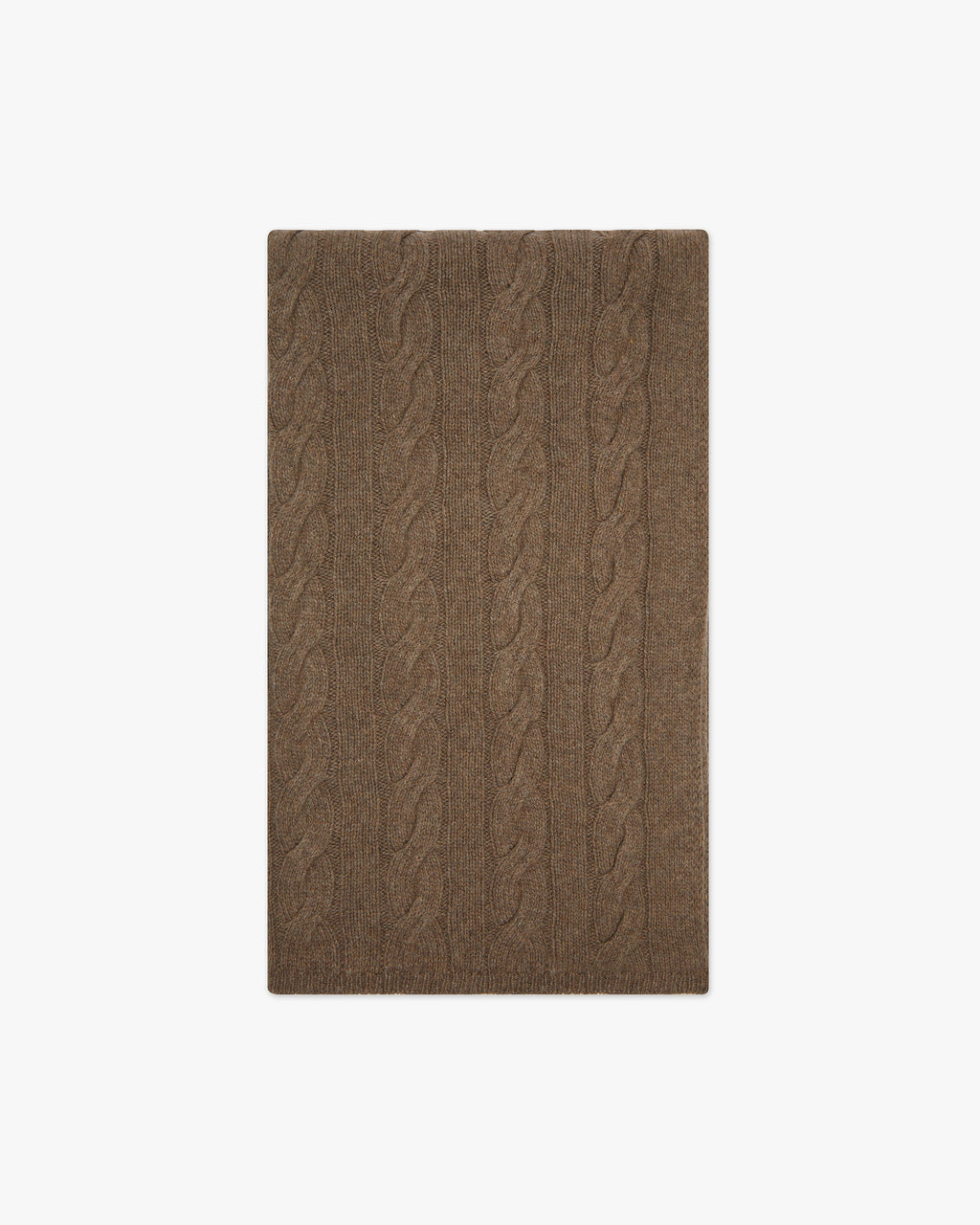 Cable Knit Maxi Scarf - Brown Cashmere