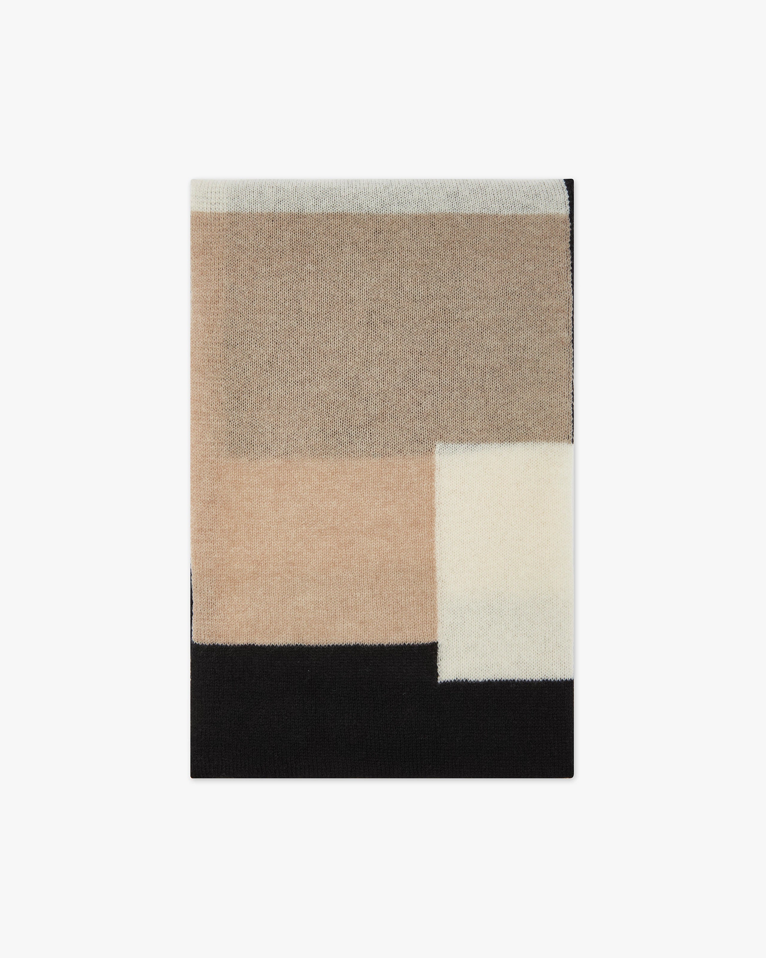 Mondrian Maxi Scarf - Beige Cashmere