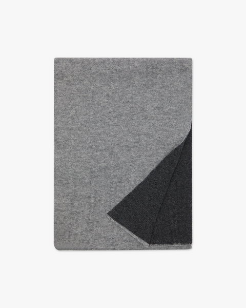 Two-Tone Maxi Scarf - Charcoal Cashmere