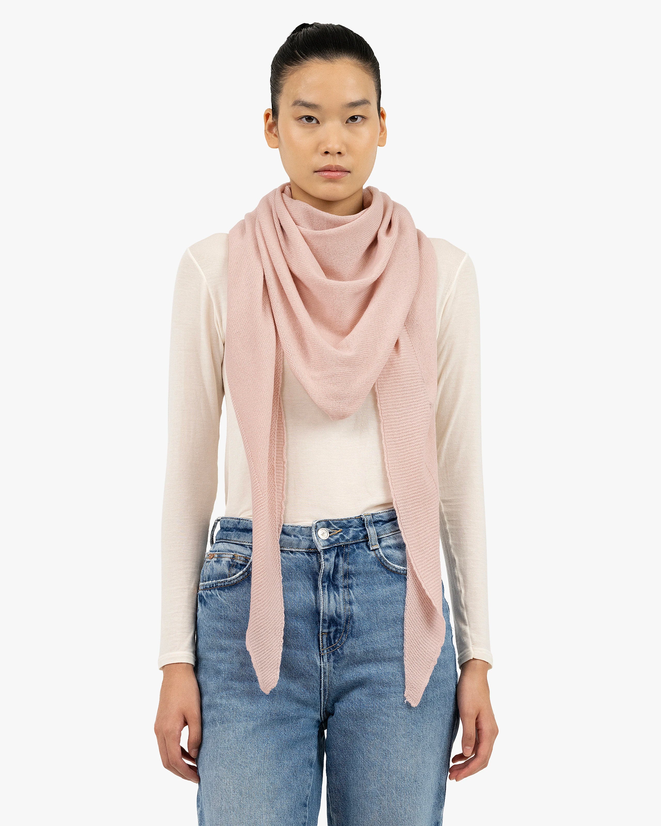 Maxi Triangle Scarf - Rose Cashmere