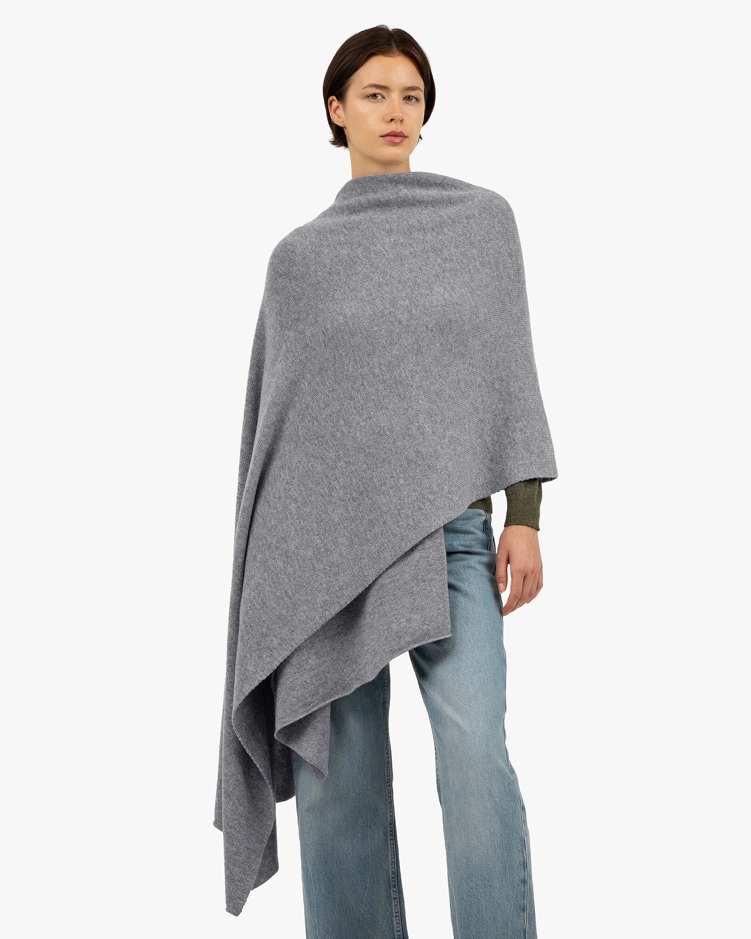 Courmayeur Maxi Wrap - Medium Grey Cashmere