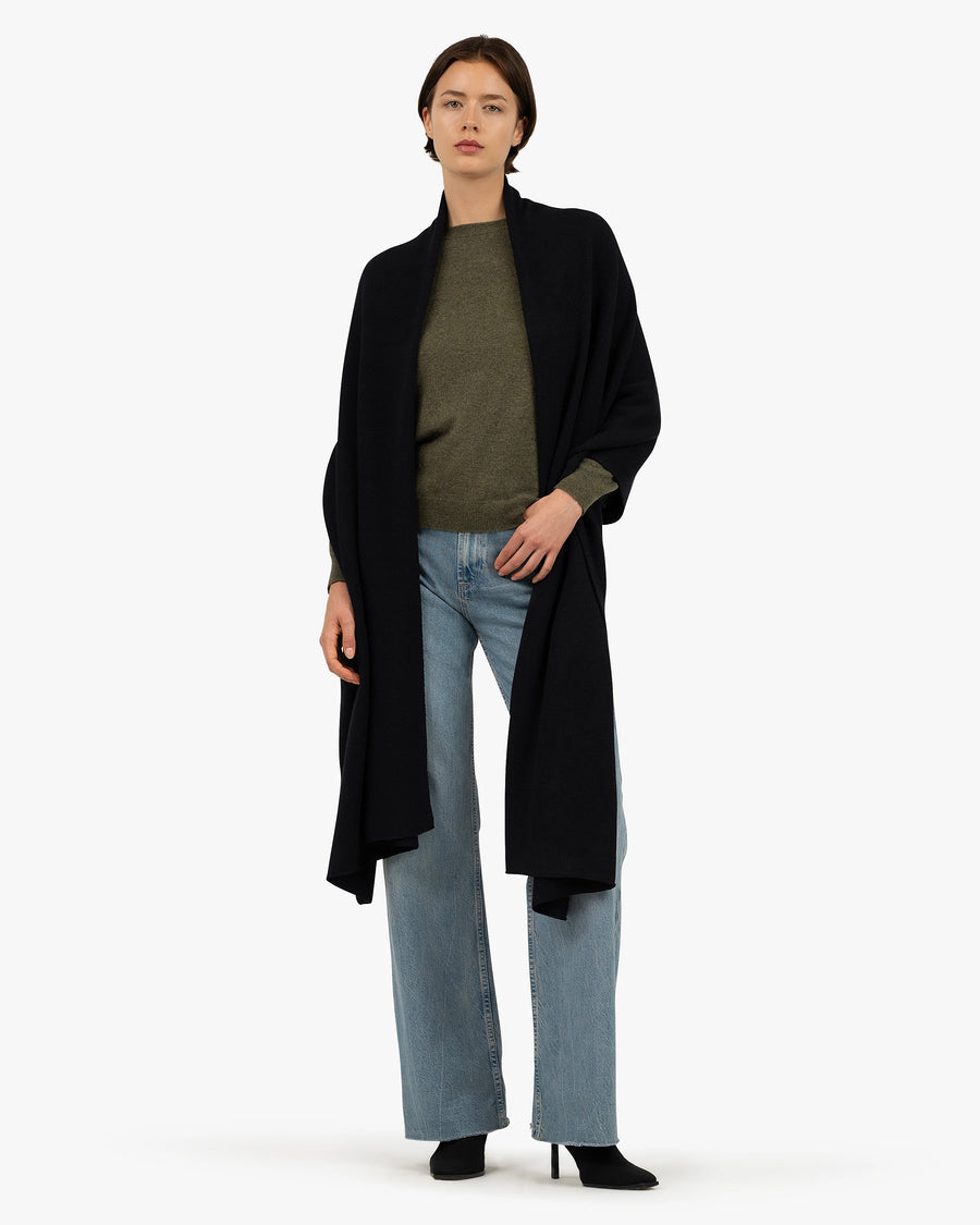 Courmayeur Maxi Wrap - Black Cashmere