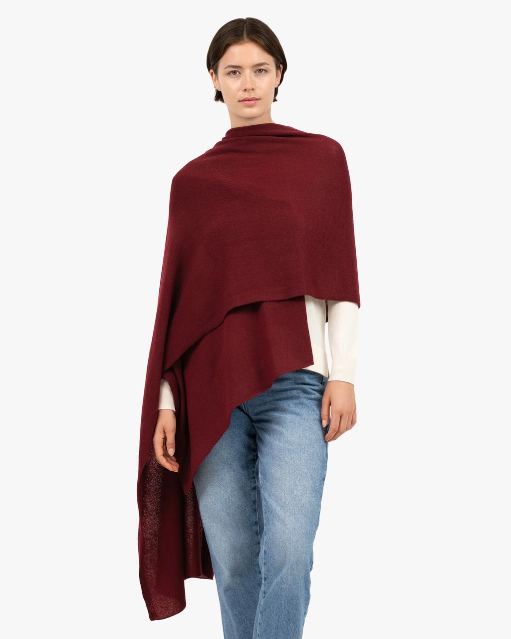Essential Maxi Wrap - Bordeaux Cashmere
