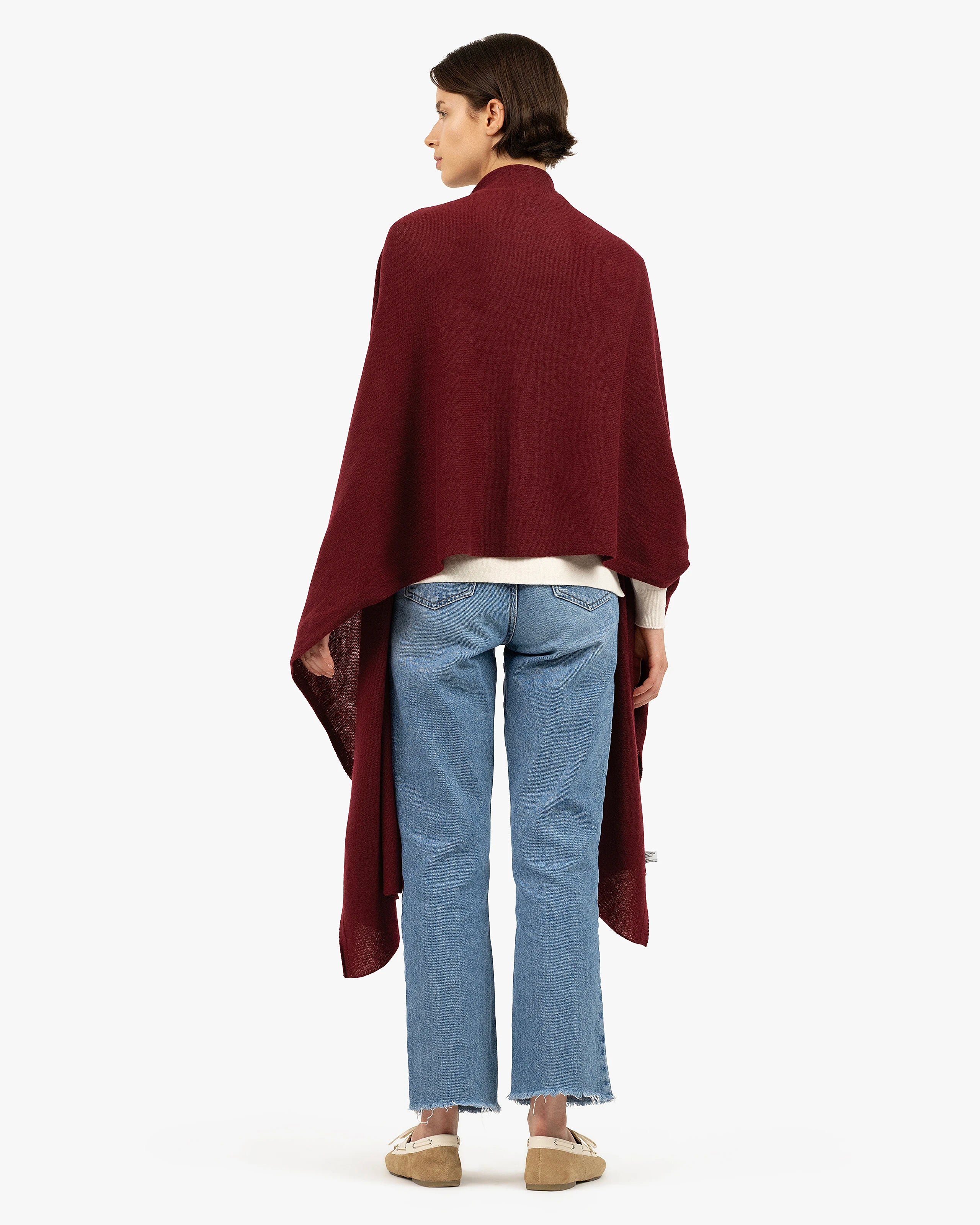 Essential Maxi Wrap - Bordeaux Cashmere