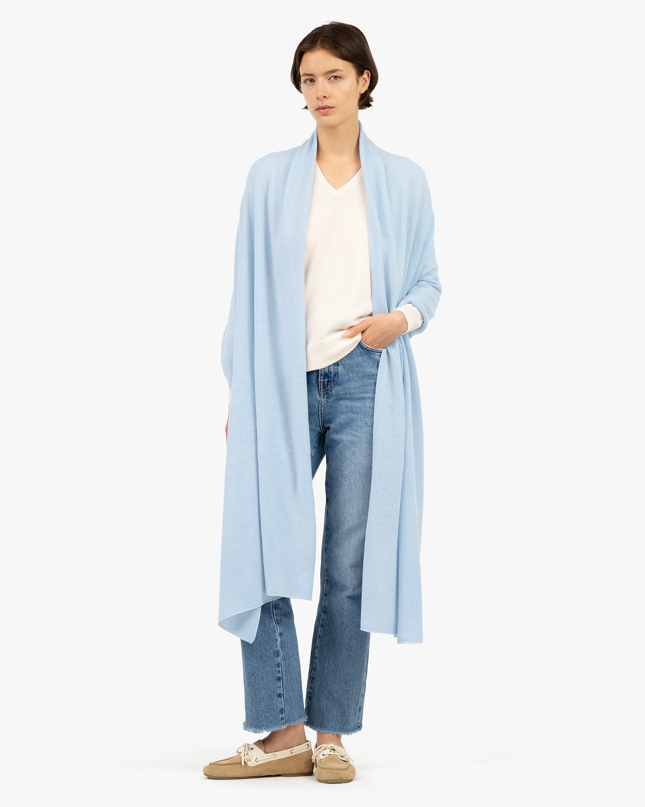 Essential Maxi Wrap - Light Blue Cashmere