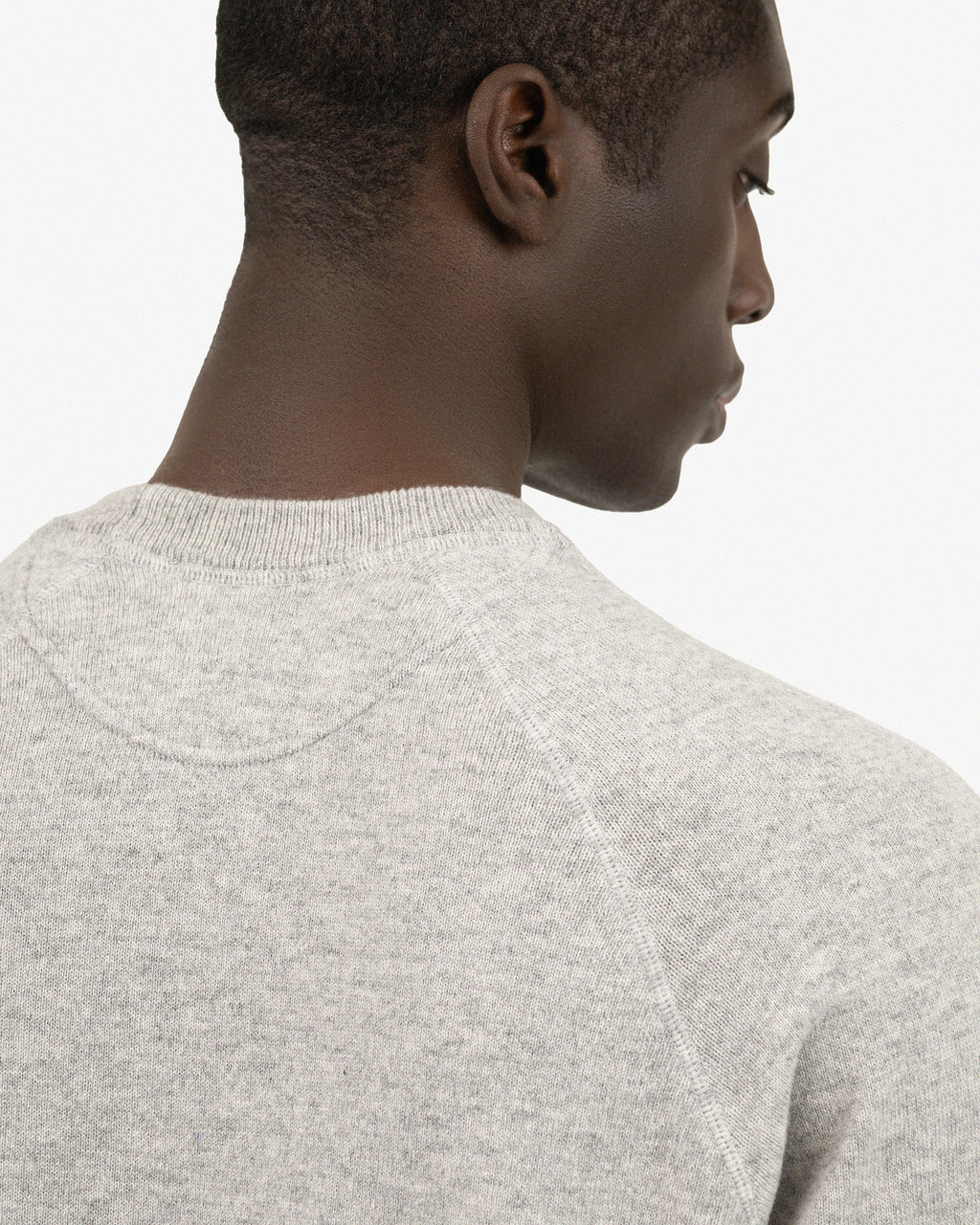 Men's Arcore Raglan Crew Neck Sweater - Light Grey Cashmere