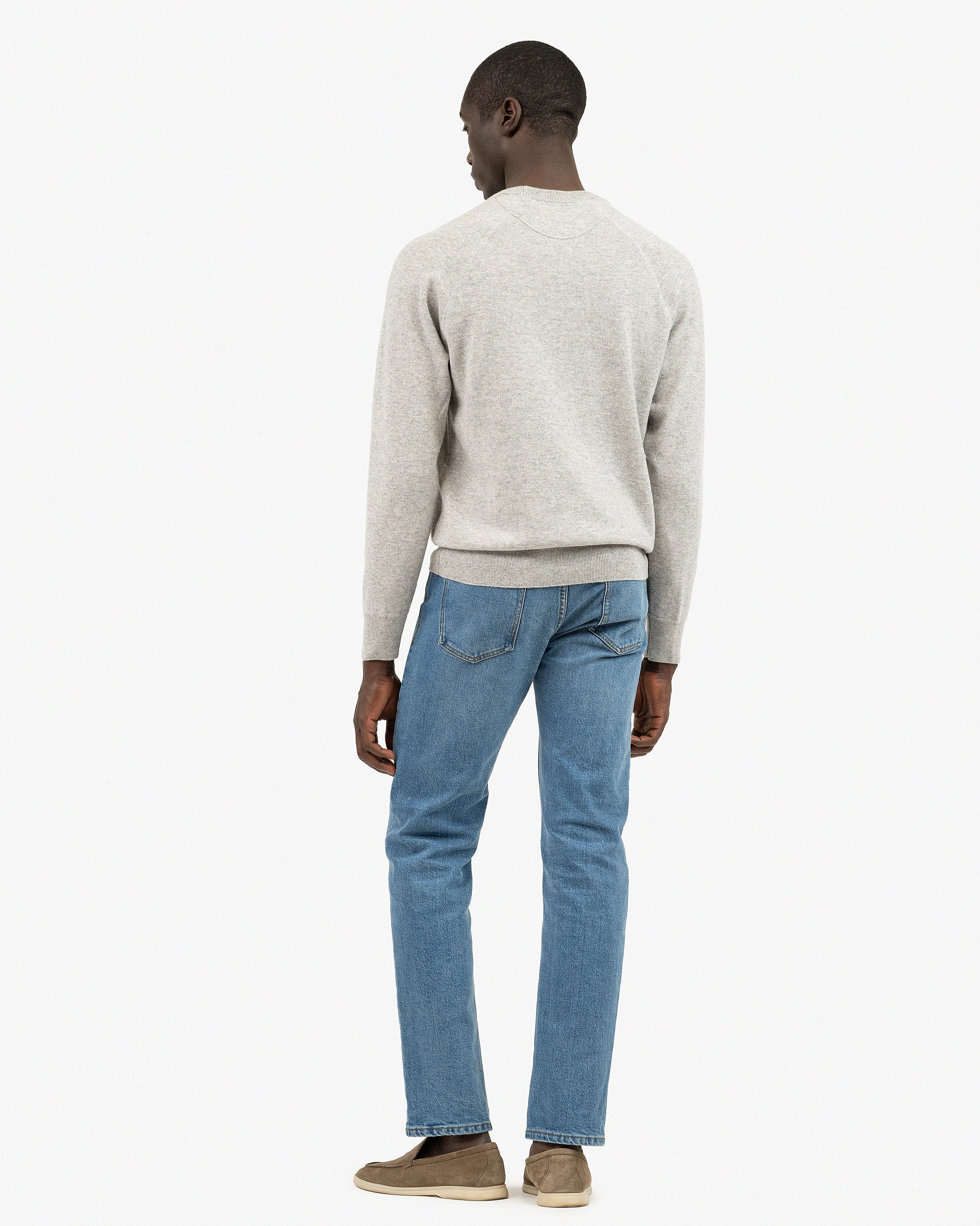 Men's Arcore Raglan Crew Neck Sweater - Light Grey Cashmere