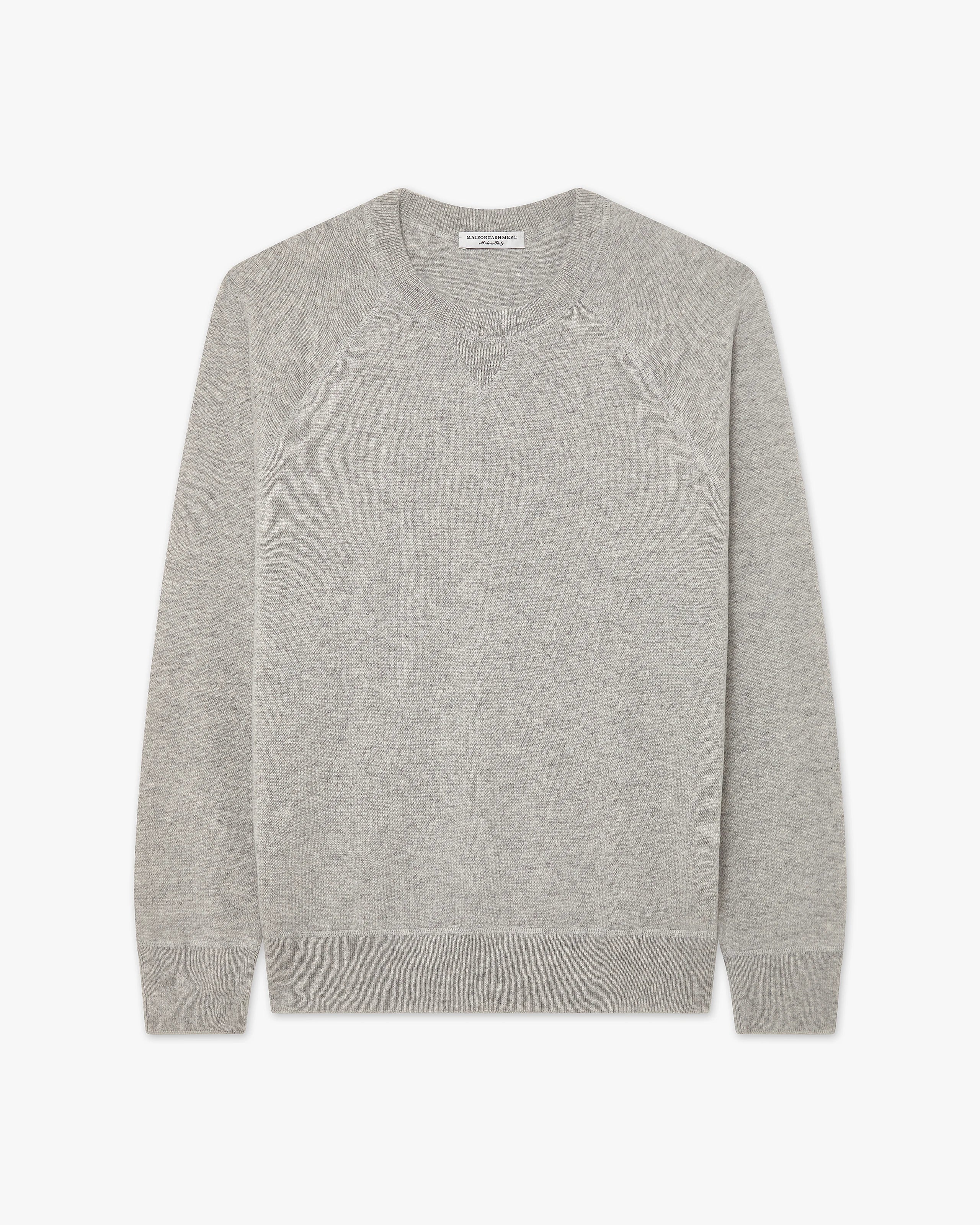 Men's Arcore Raglan Crew Neck Sweater - Light Grey Cashmere