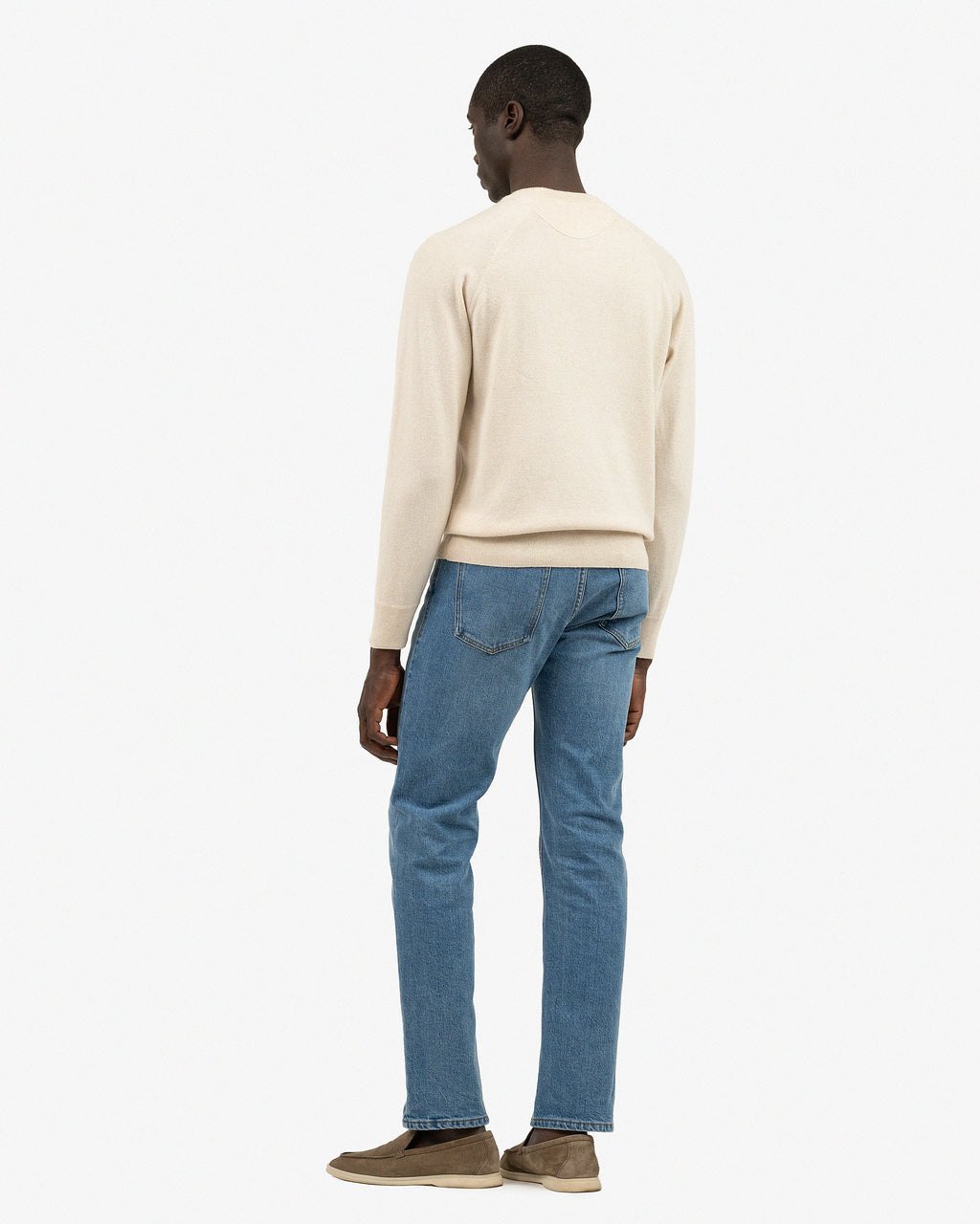 Men's Arcore Raglan Crew Neck Sweater - Light Beige Cashmere