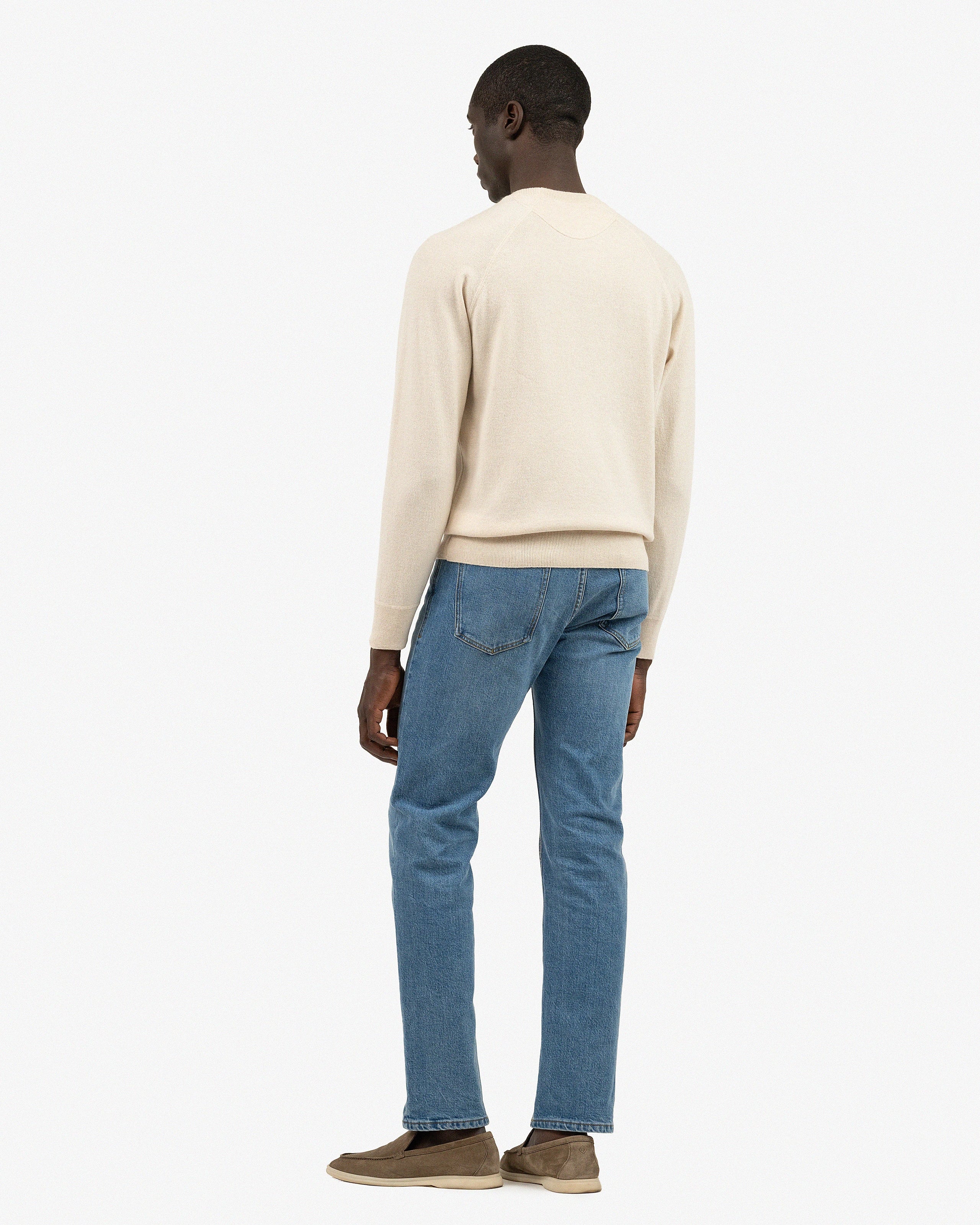 Men's Arcore Raglan Crew Neck Sweater - Light Beige Cashmere