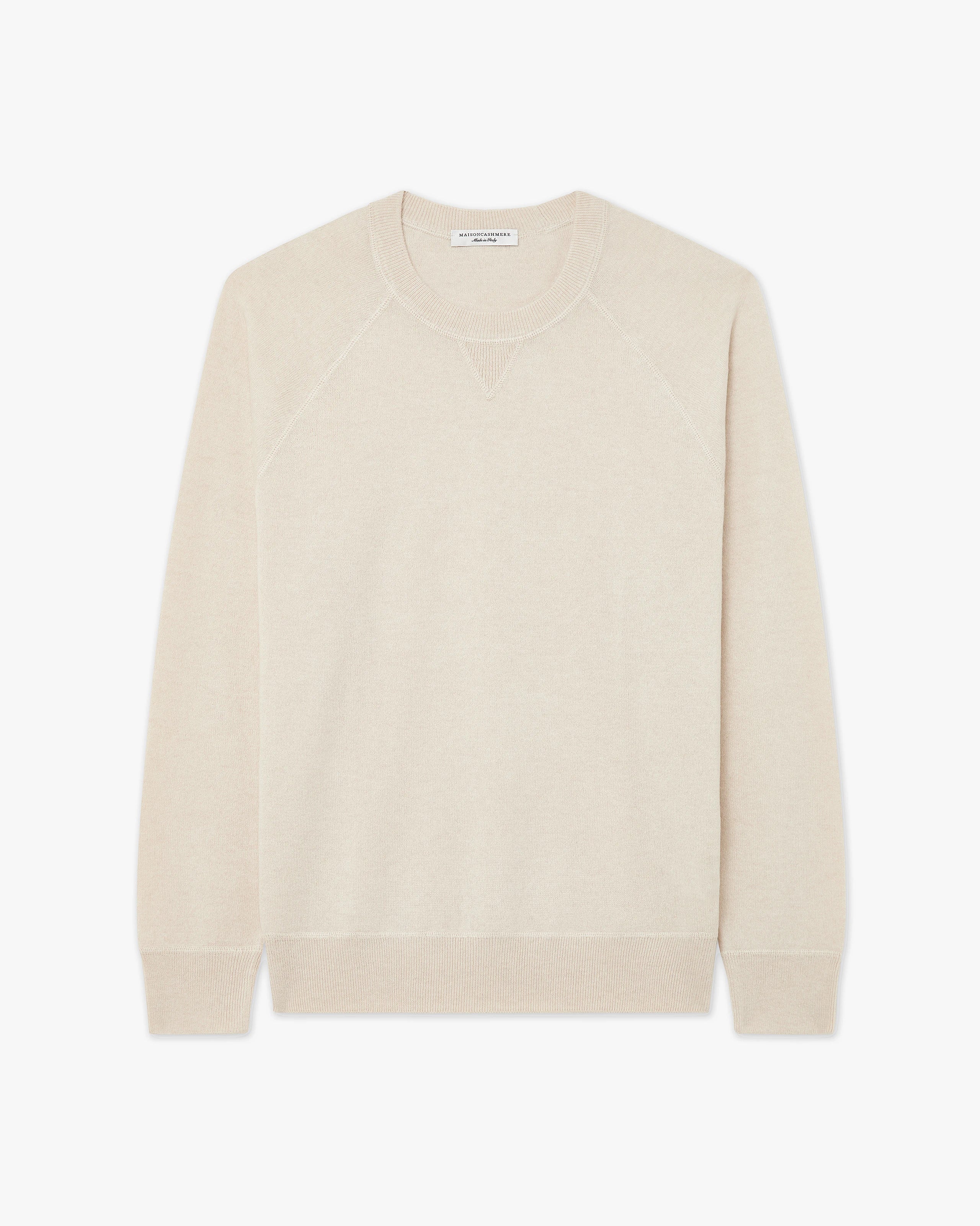 Men's Arcore Raglan Crew Neck Sweater - Light Beige Cashmere