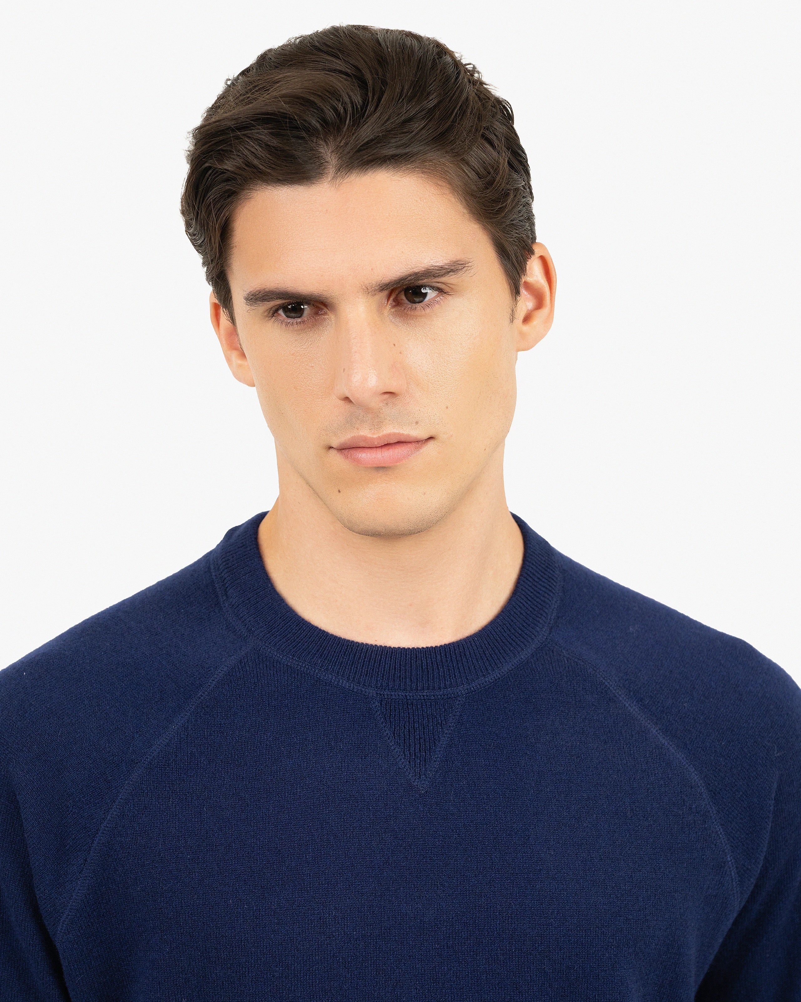 Men's Arcore Raglan Crew Neck Sweater - Blue Cashmere