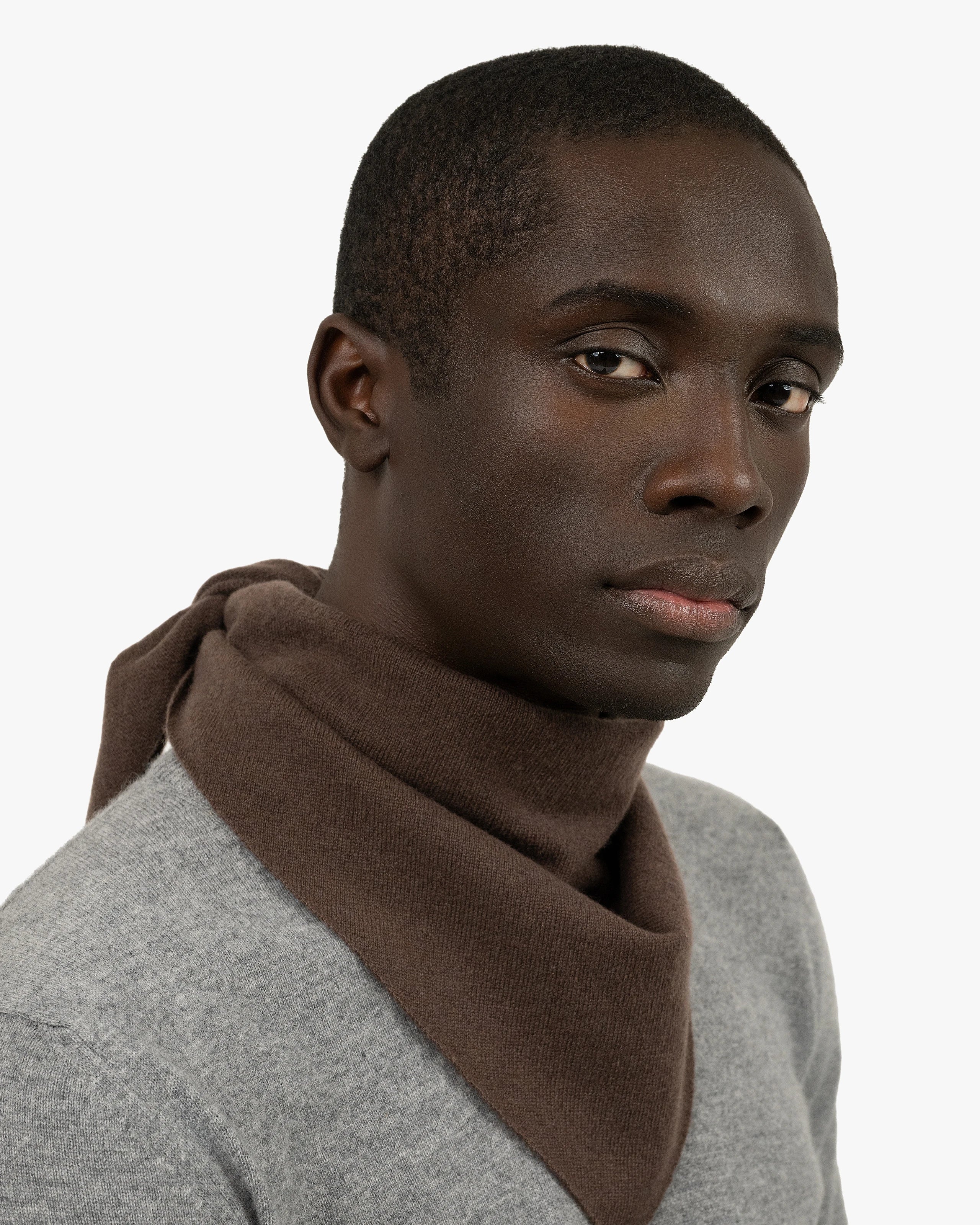 Men's Bandana Scarf - Brown Cashmere