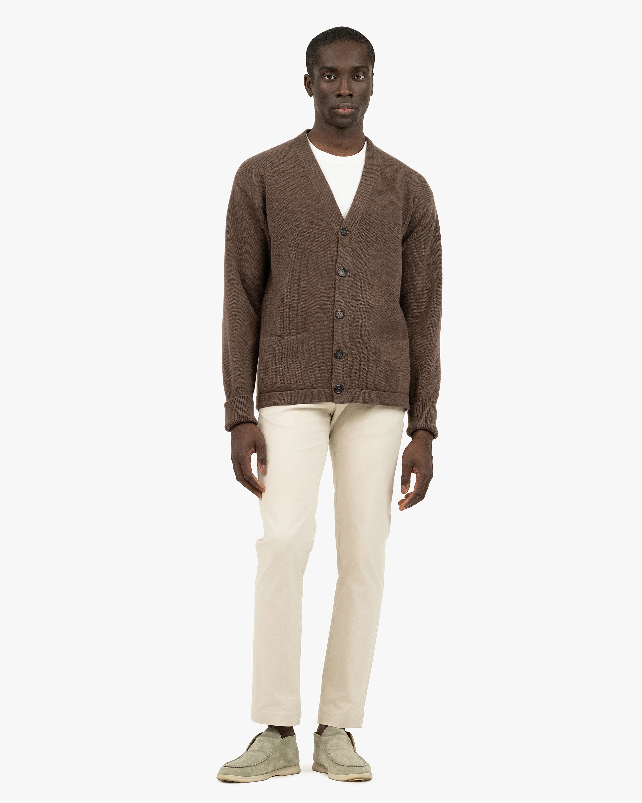 Men's Beacon Cardigan - Brown Cashmere