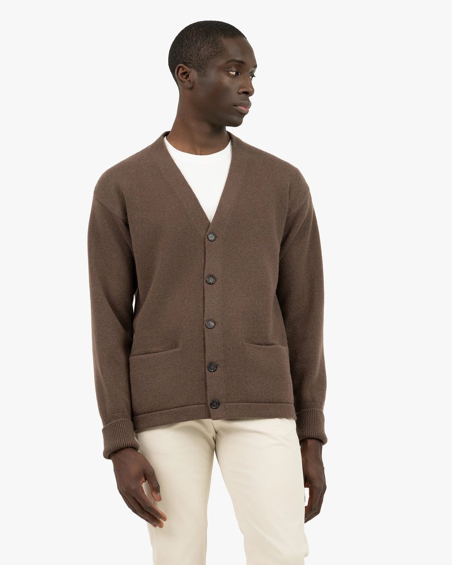 Men's Beacon Cardigan - Brown Cashmere