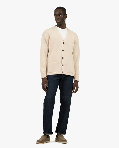 Men's Beacon Cardigan - Light Beige Cashmere