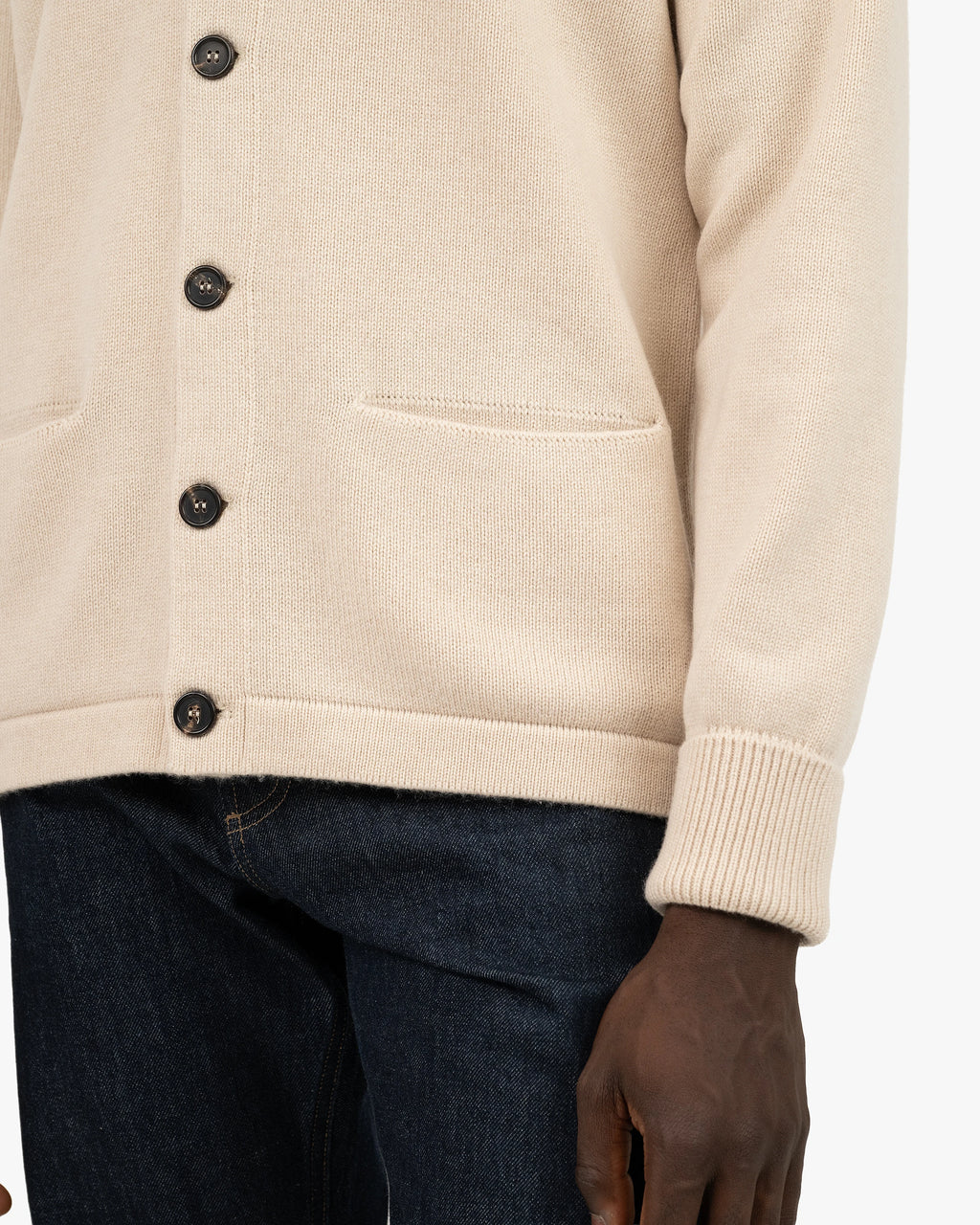 Men's Beacon Cardigan - Light Beige Cashmere
