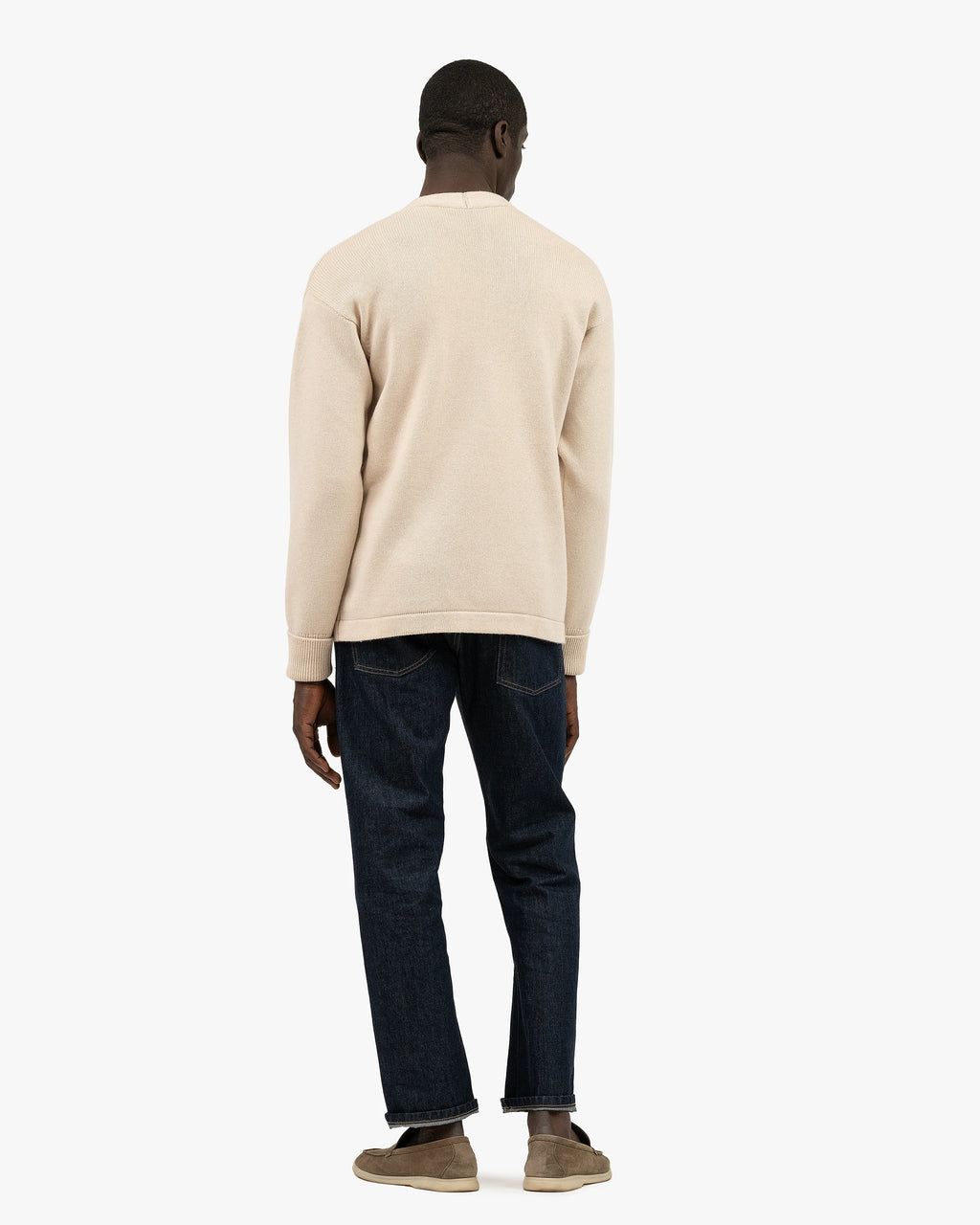 Men's Beacon Cardigan - Light Beige Cashmere