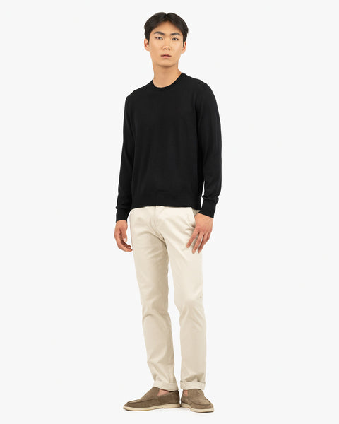 Men's Belmond Crew Neck Sweater - Black Merino Superfine