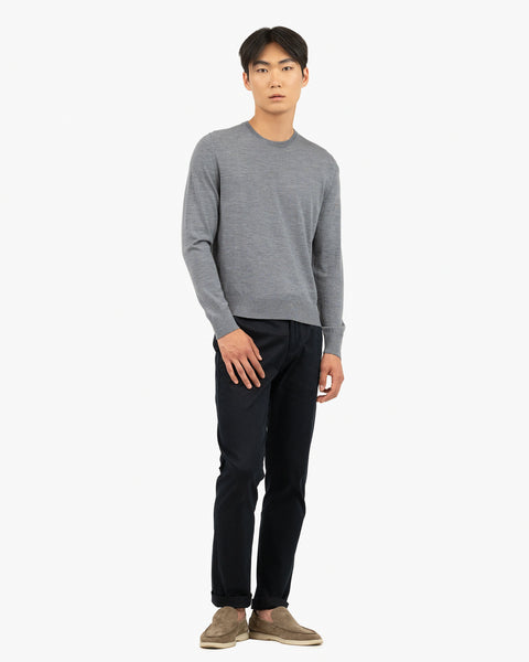 Men's Belmond Crew Neck Sweater - Grey Merino Superfine