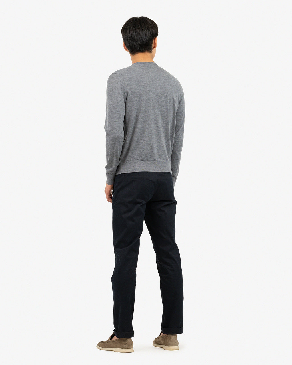 Men's Belmond Crew Neck Sweater - Grey Merino Superfine