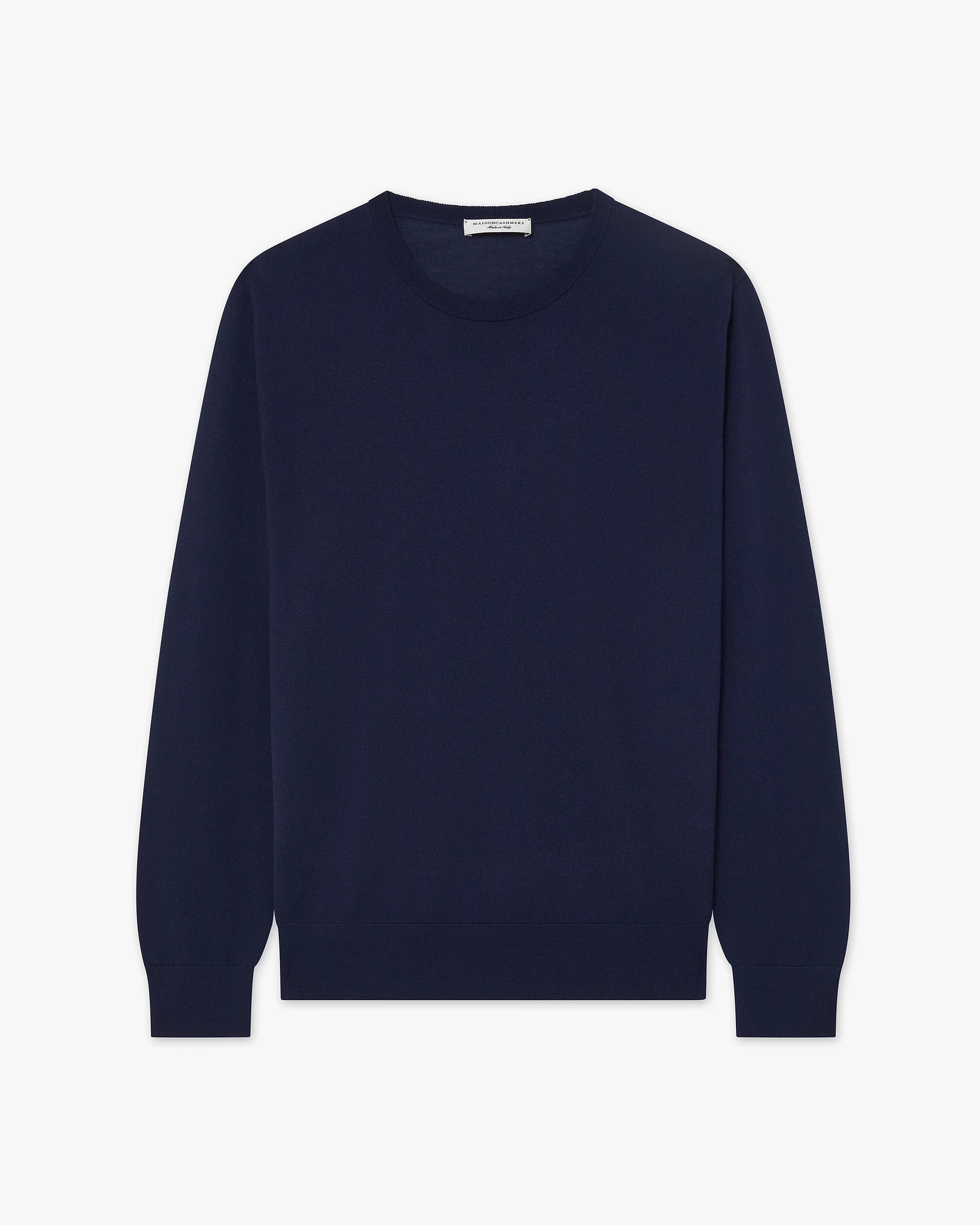 Men's Belmond Crew Neck Sweater - Blue Merino Superfine