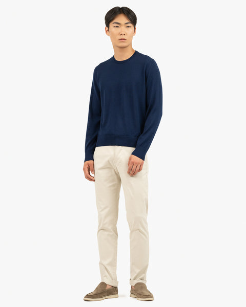 Men's Belmond Crew Neck Sweater - Blue Merino Superfine