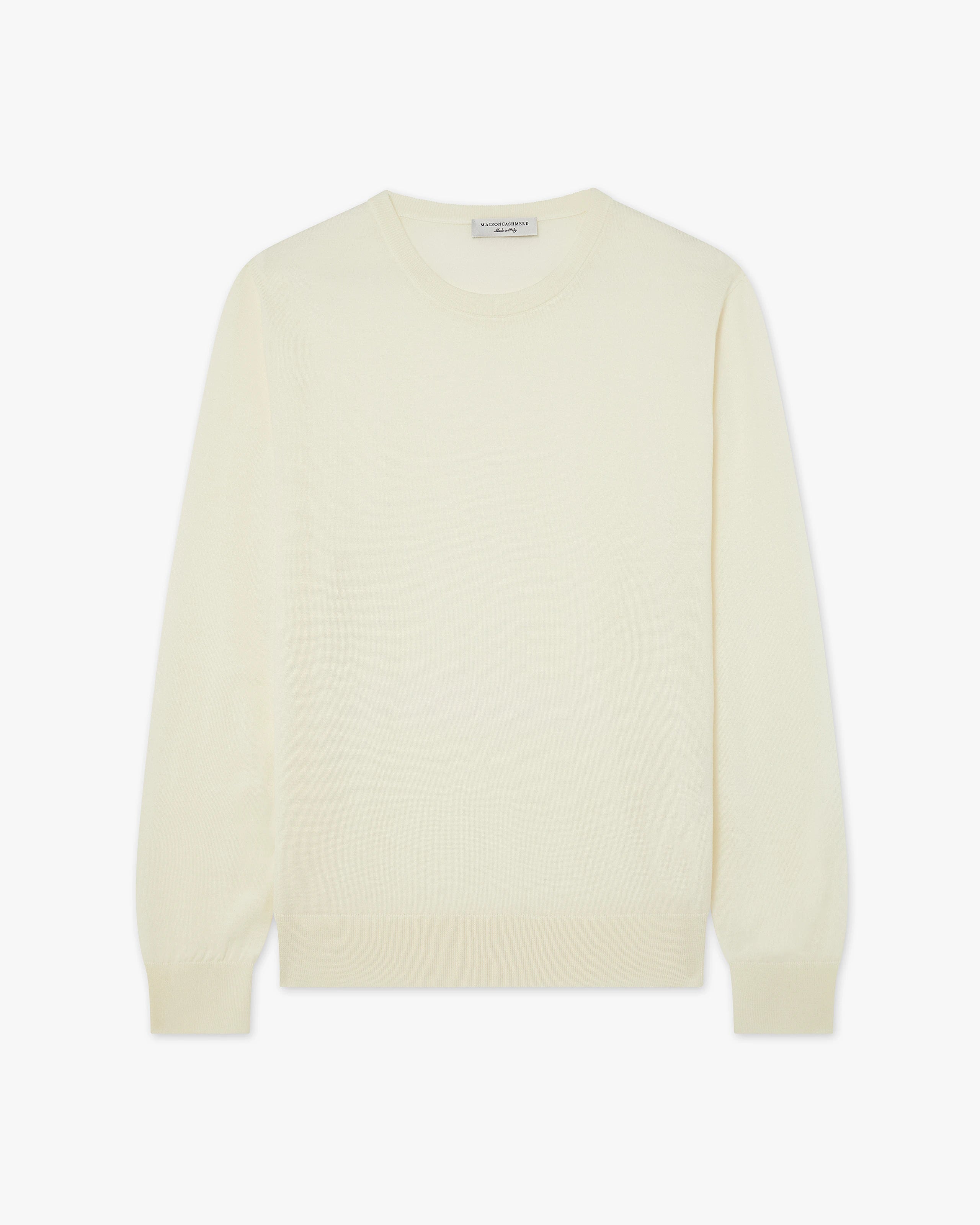 Men's Belmond Crew Neck Sweater - White Merino Superfine