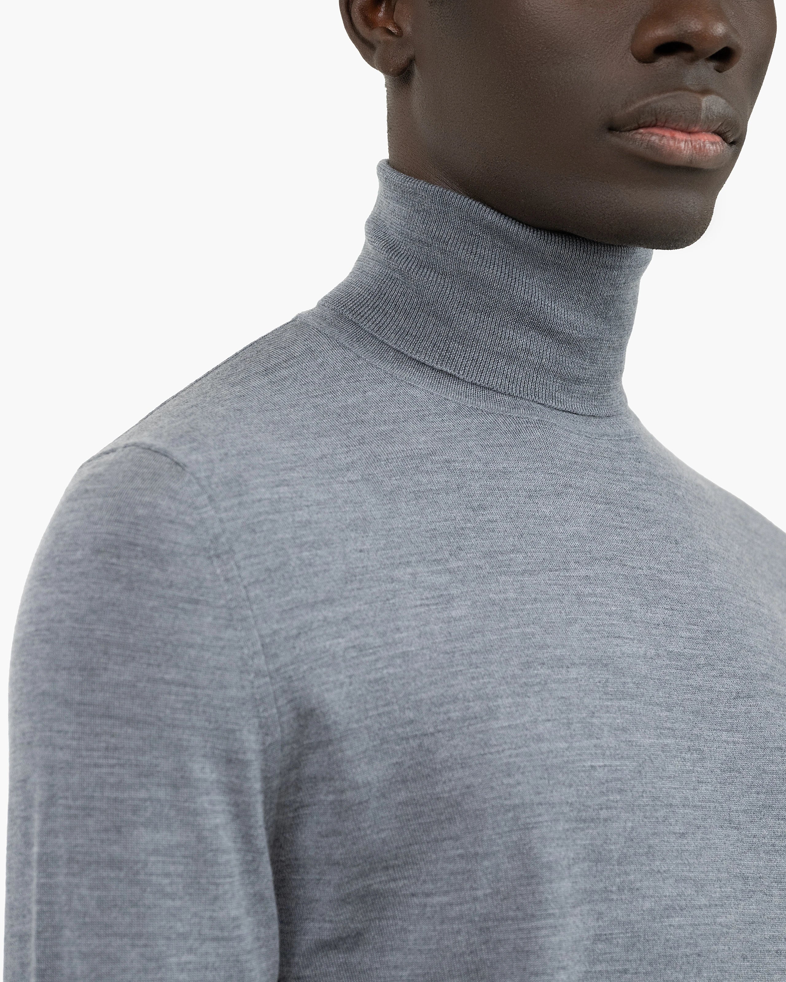 Men's Belmond Turtleneck Sweater - Grey Merino Superfine