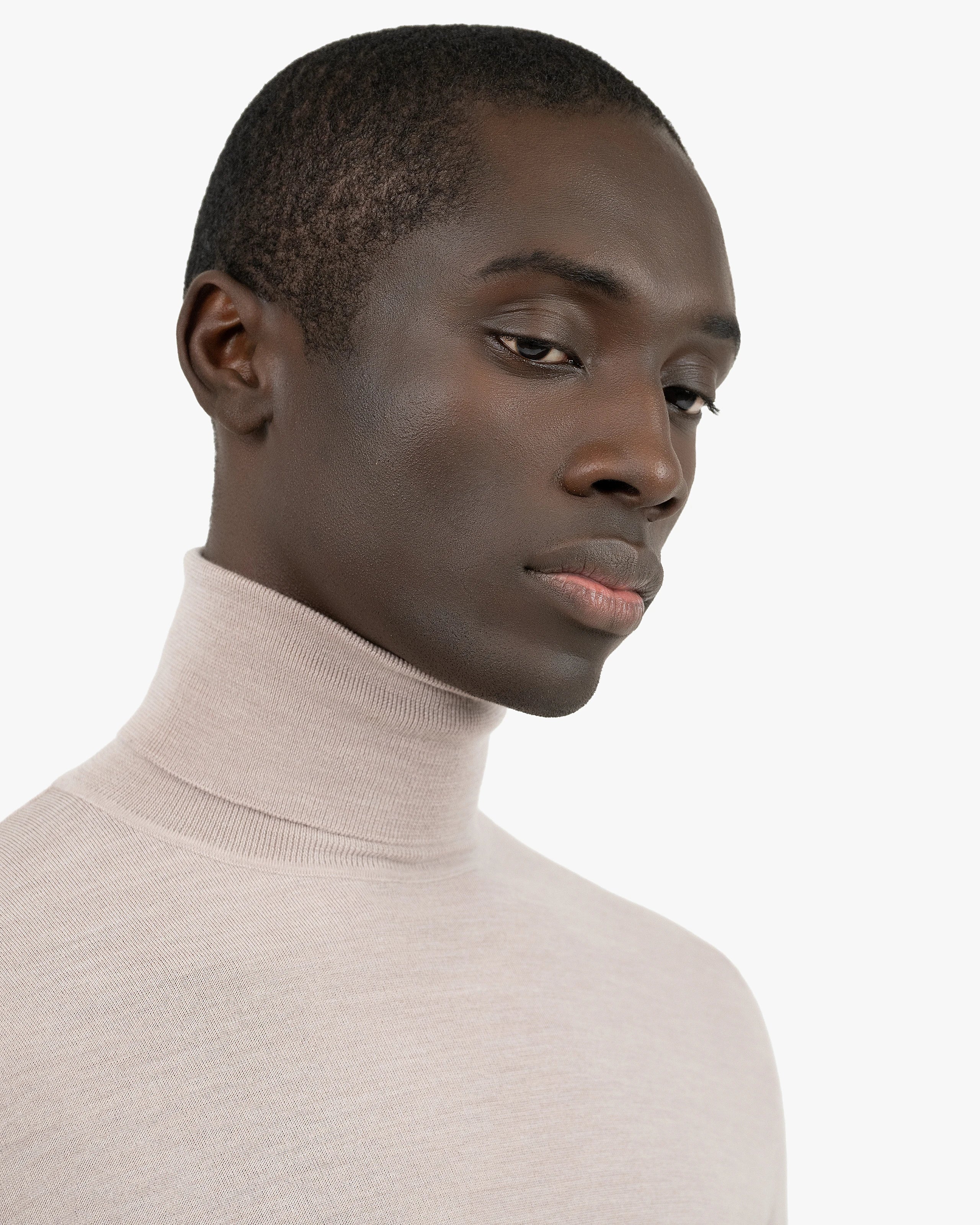 Men's Belmond Turtleneck Sweater - Beige Merino Superfine