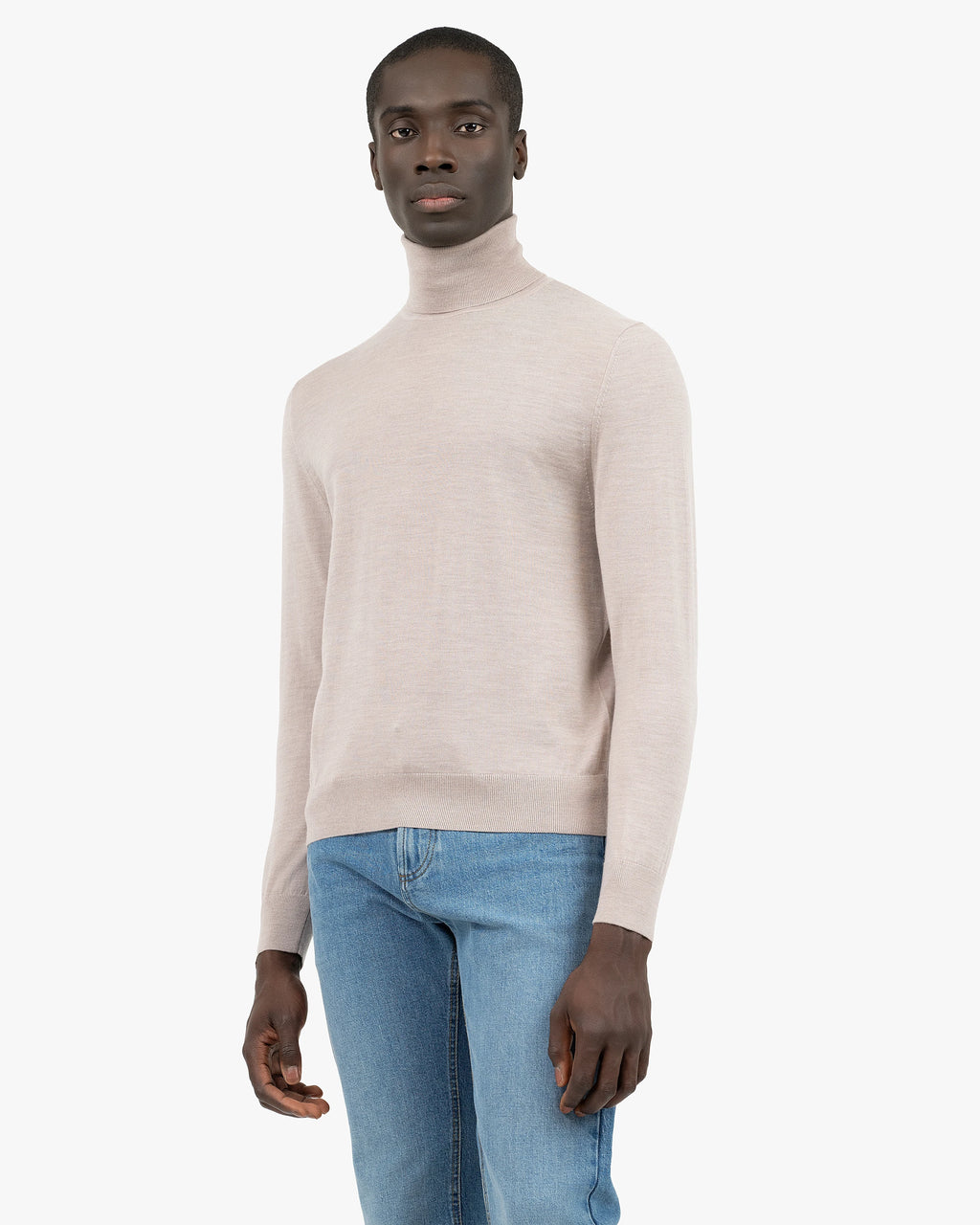 Men's Belmond Turtleneck Sweater - Beige Merino Superfine