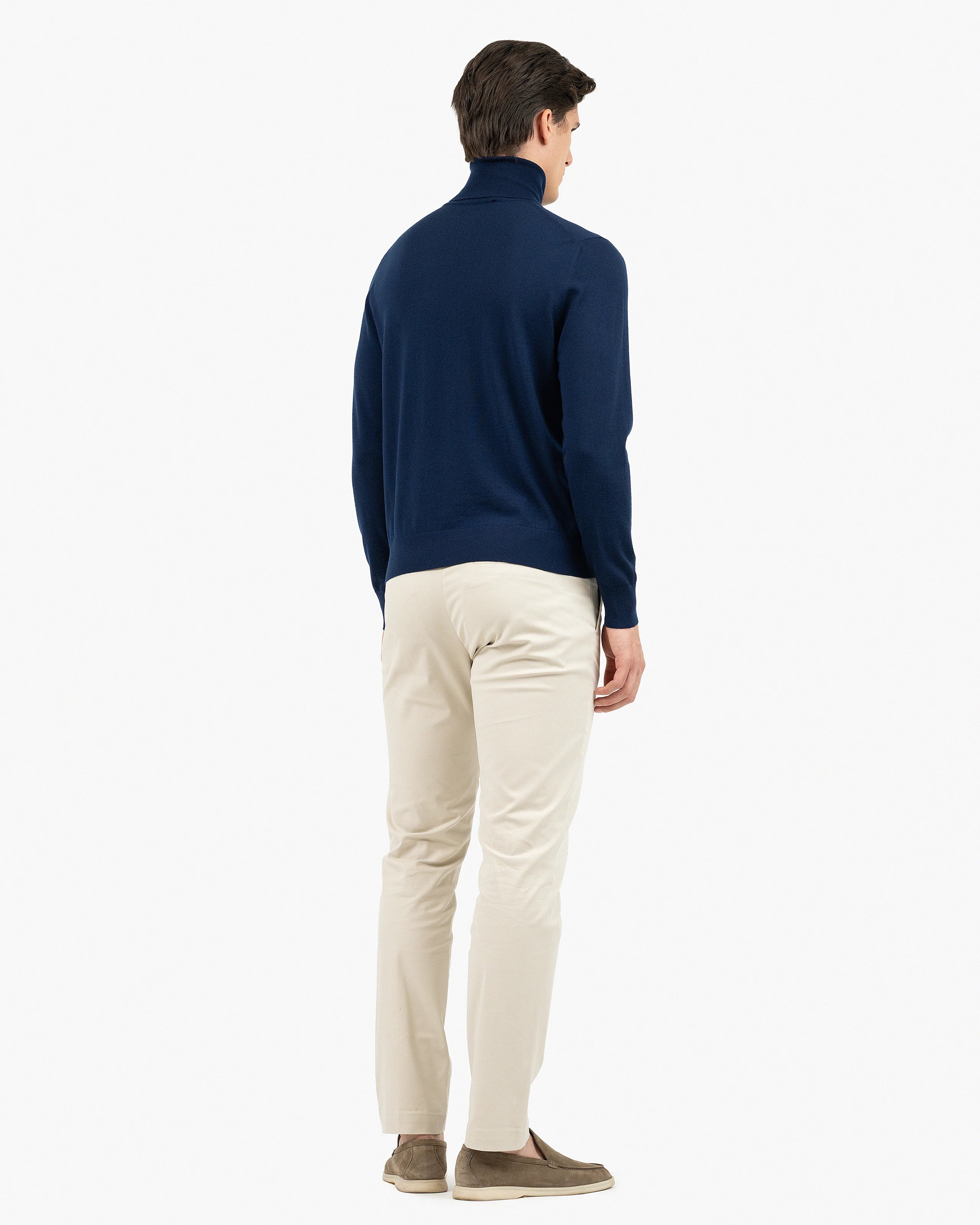 Men's Belmond Turtleneck Sweater - Blue Merino Superfine