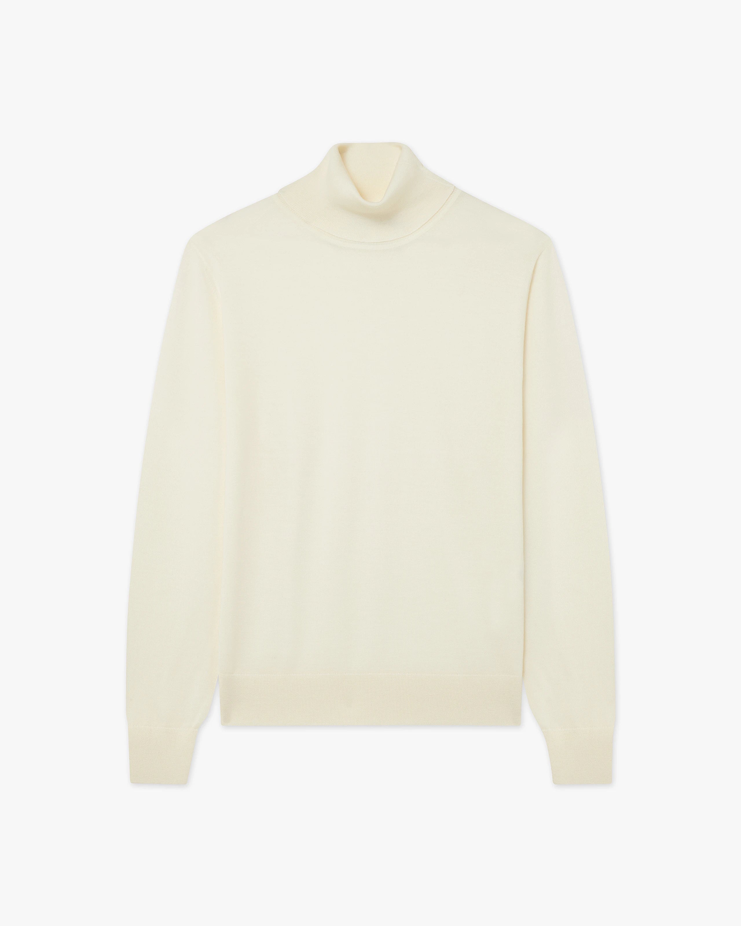 Men's Belmond Turtleneck Sweater - White Merino Superfine